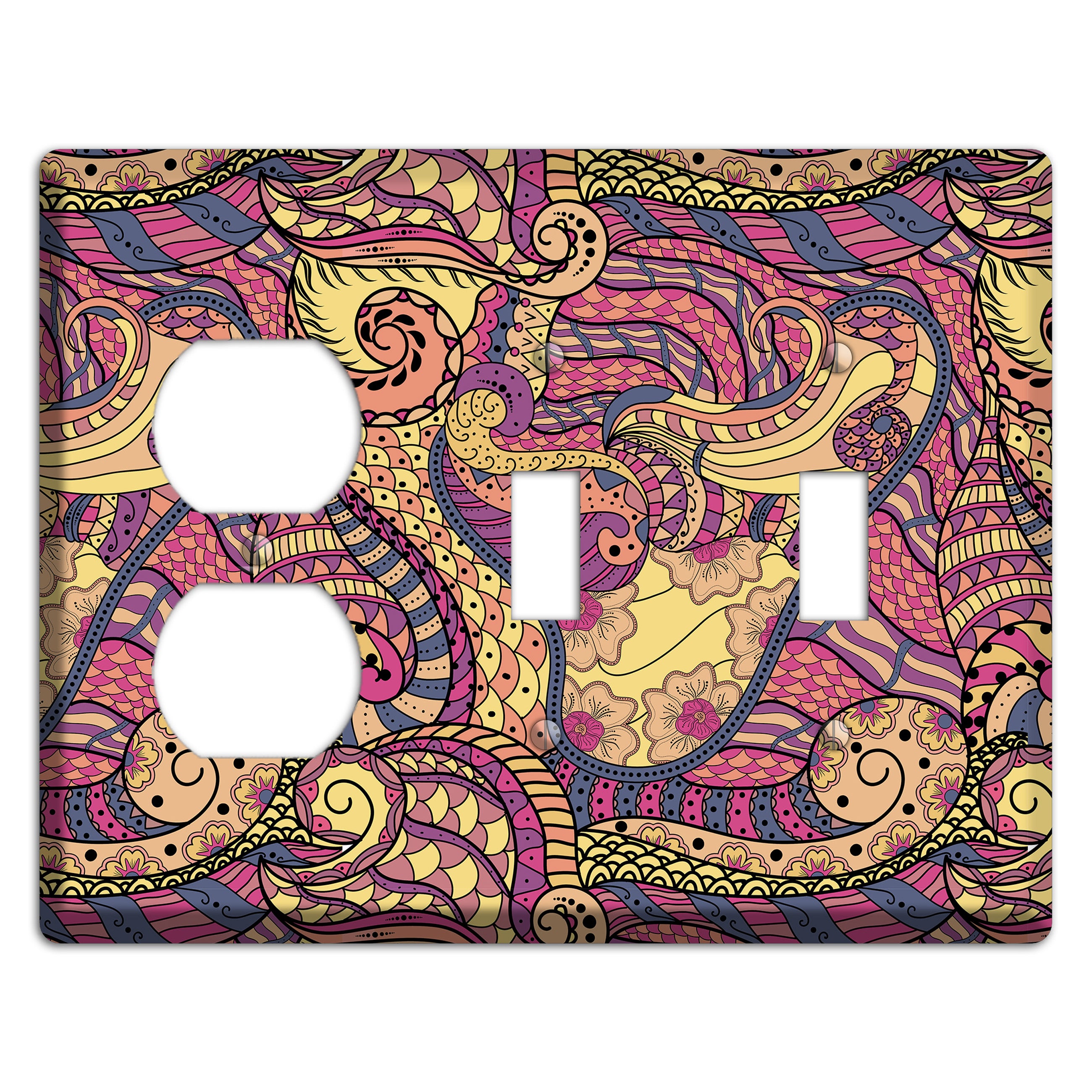 Retro Flourish 2 Duplex / 2 Toggle Wallplate