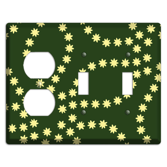 Green with Yellow Constellation Duplex / 2 Toggle Wallplate