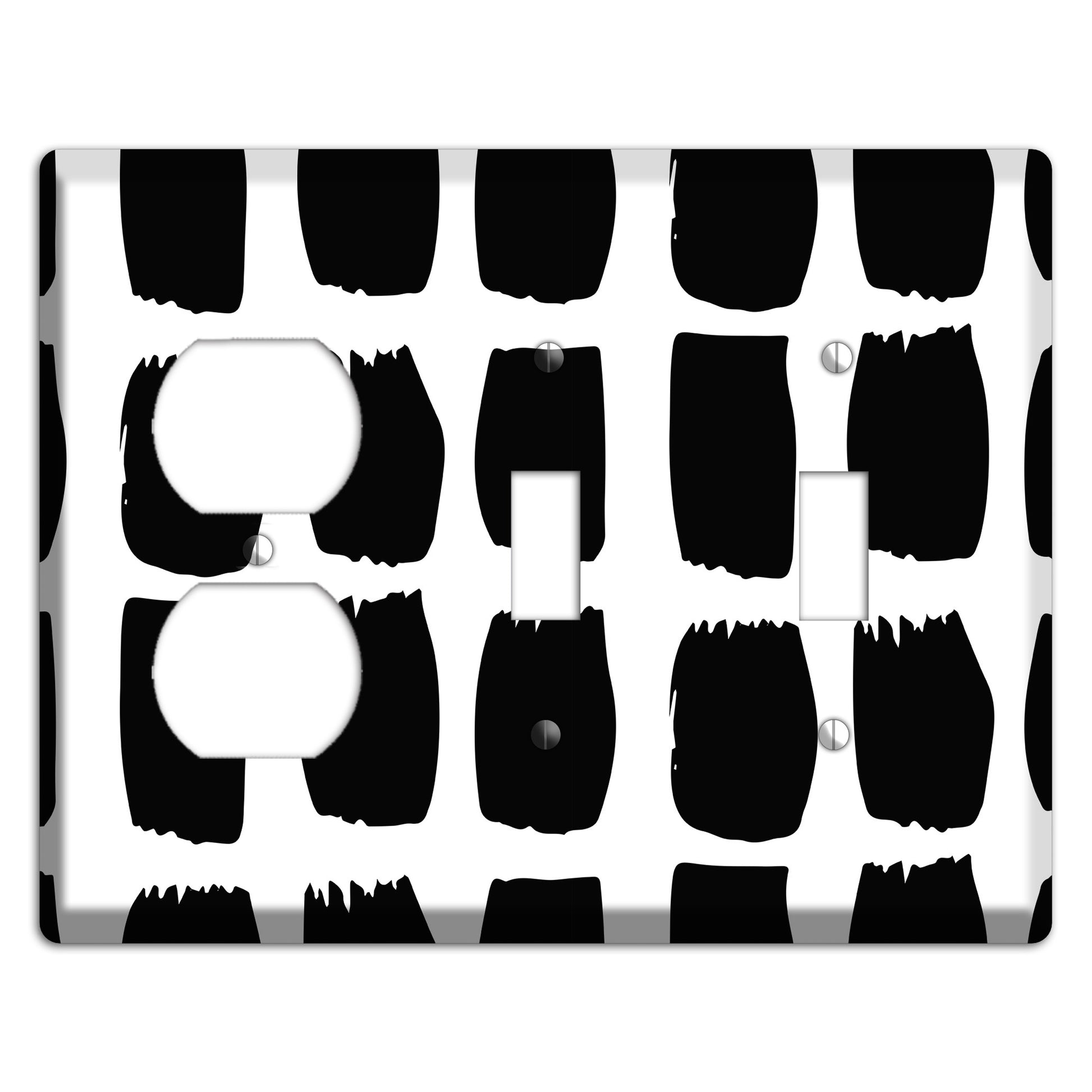 Ink Brushstrokes 7 Duplex / 2 Toggle Wallplate