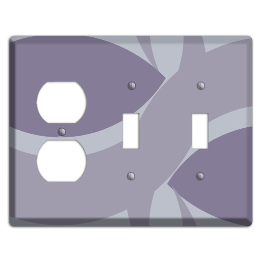 Grey and Lavender Abstract Duplex / 2 Toggle Wallplate