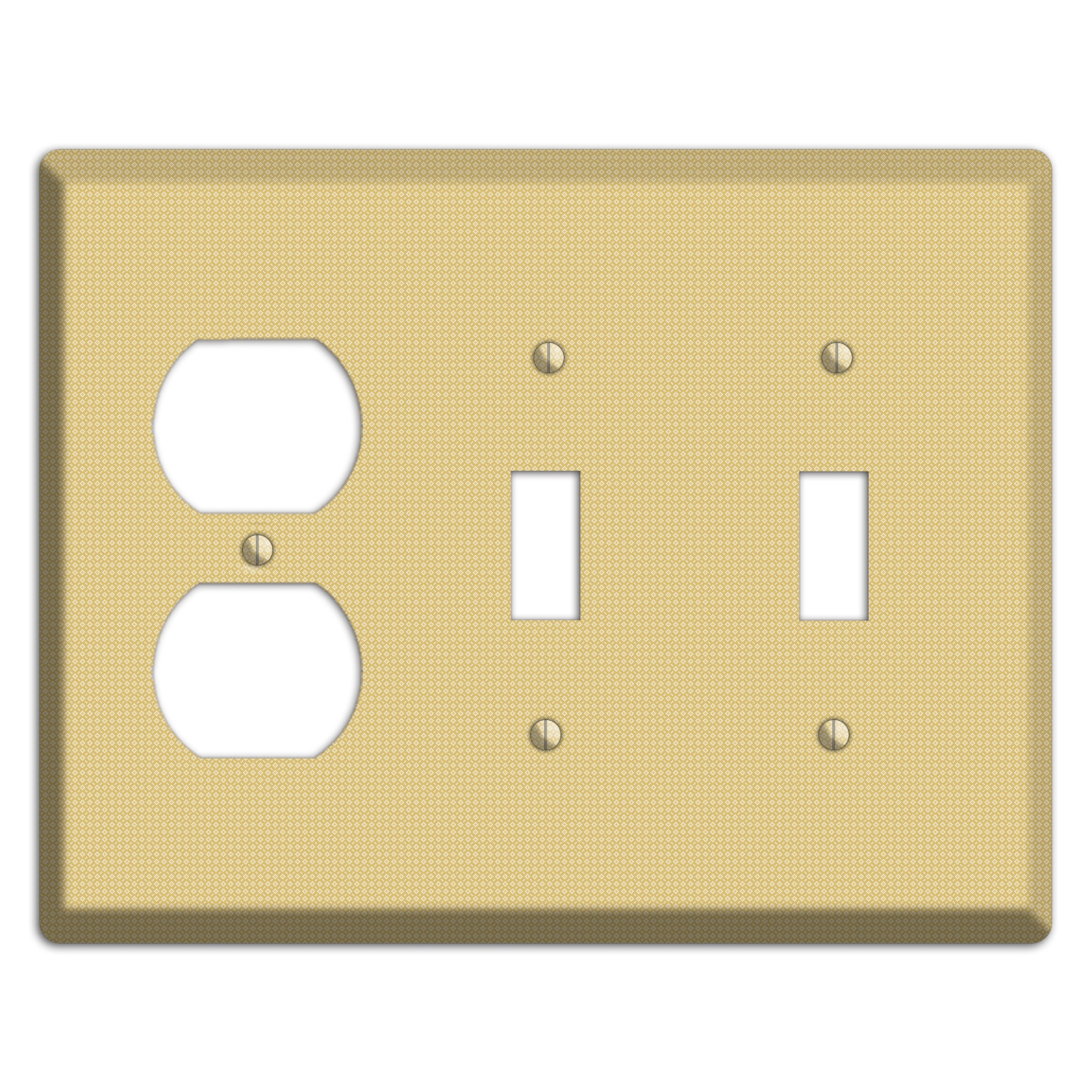 Khaki Weave Duplex / 2 Toggle Wallplate
