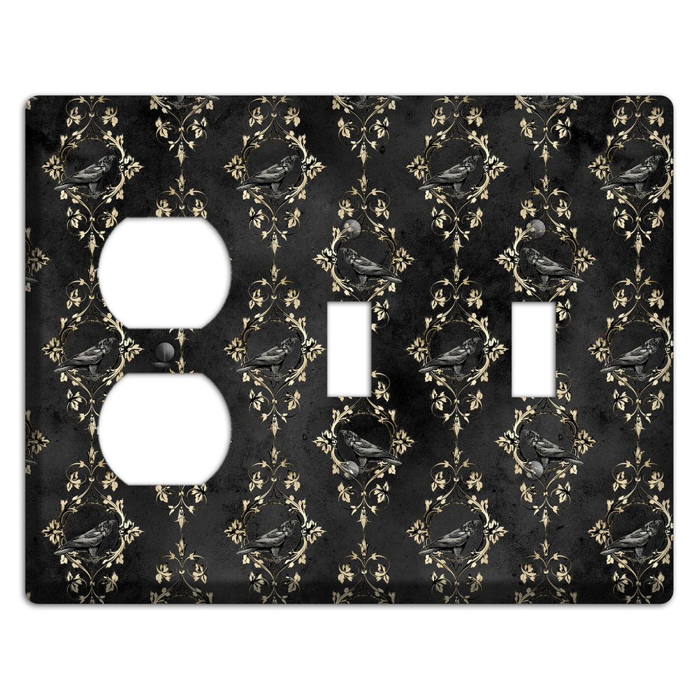 Edgar Allen Poe Raven Duplex / 2 Toggle Wallplate