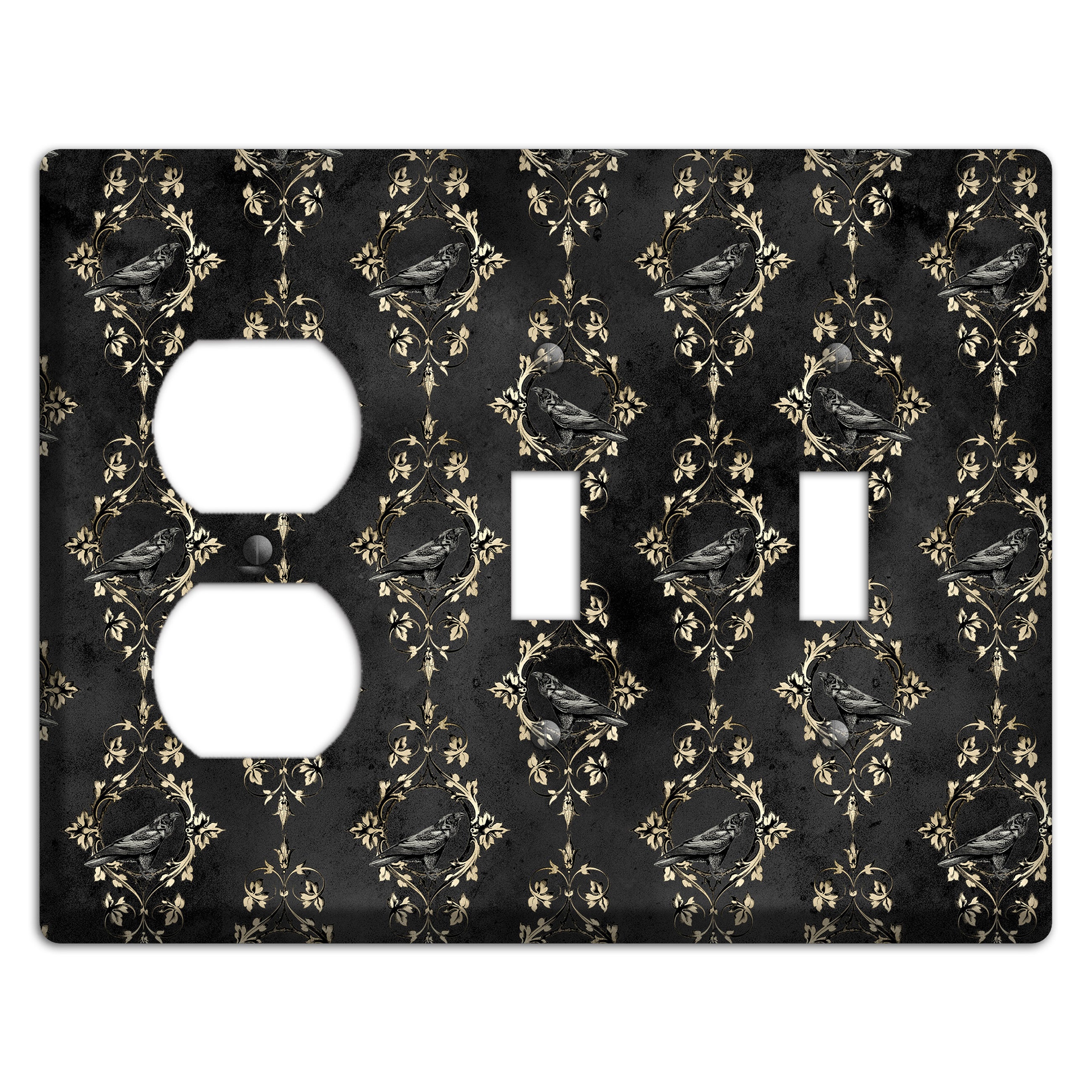 Edgar Allen Poe Raven Duplex / 2 Toggle Wallplate