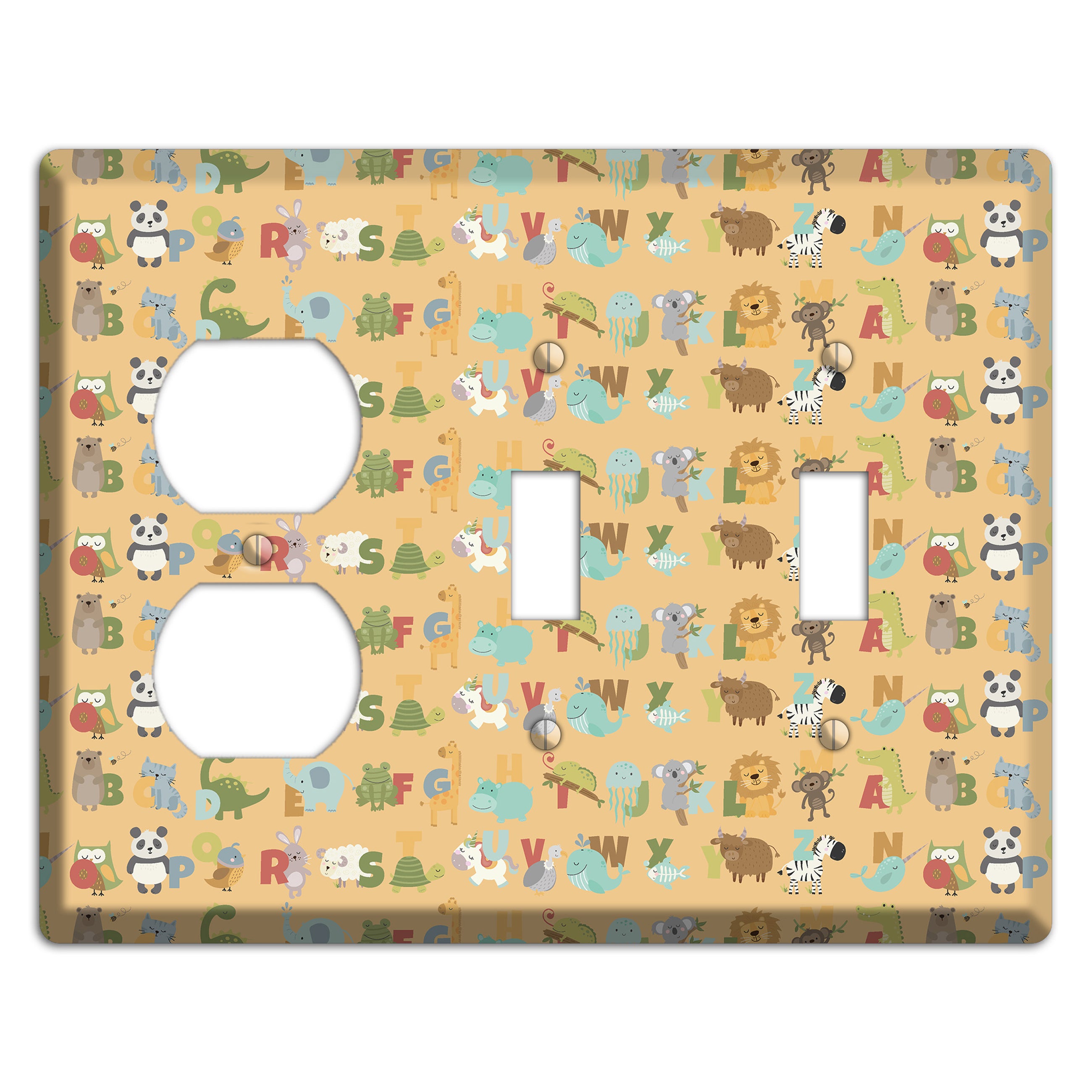 Animal Alphabet 1 Duplex / 2 Toggle Wallplate