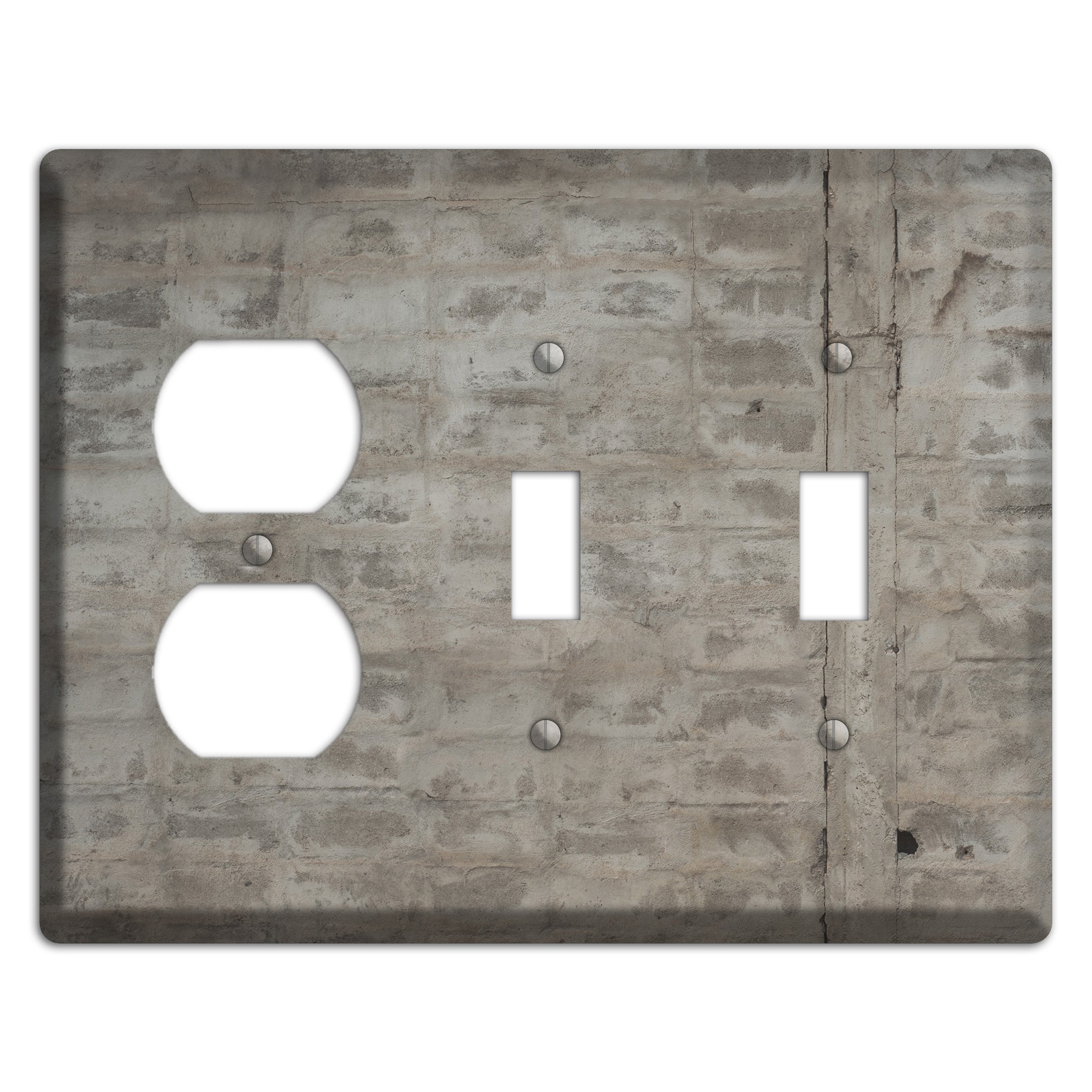 Old Concrete 16 Duplex / 2 Toggle Wallplate