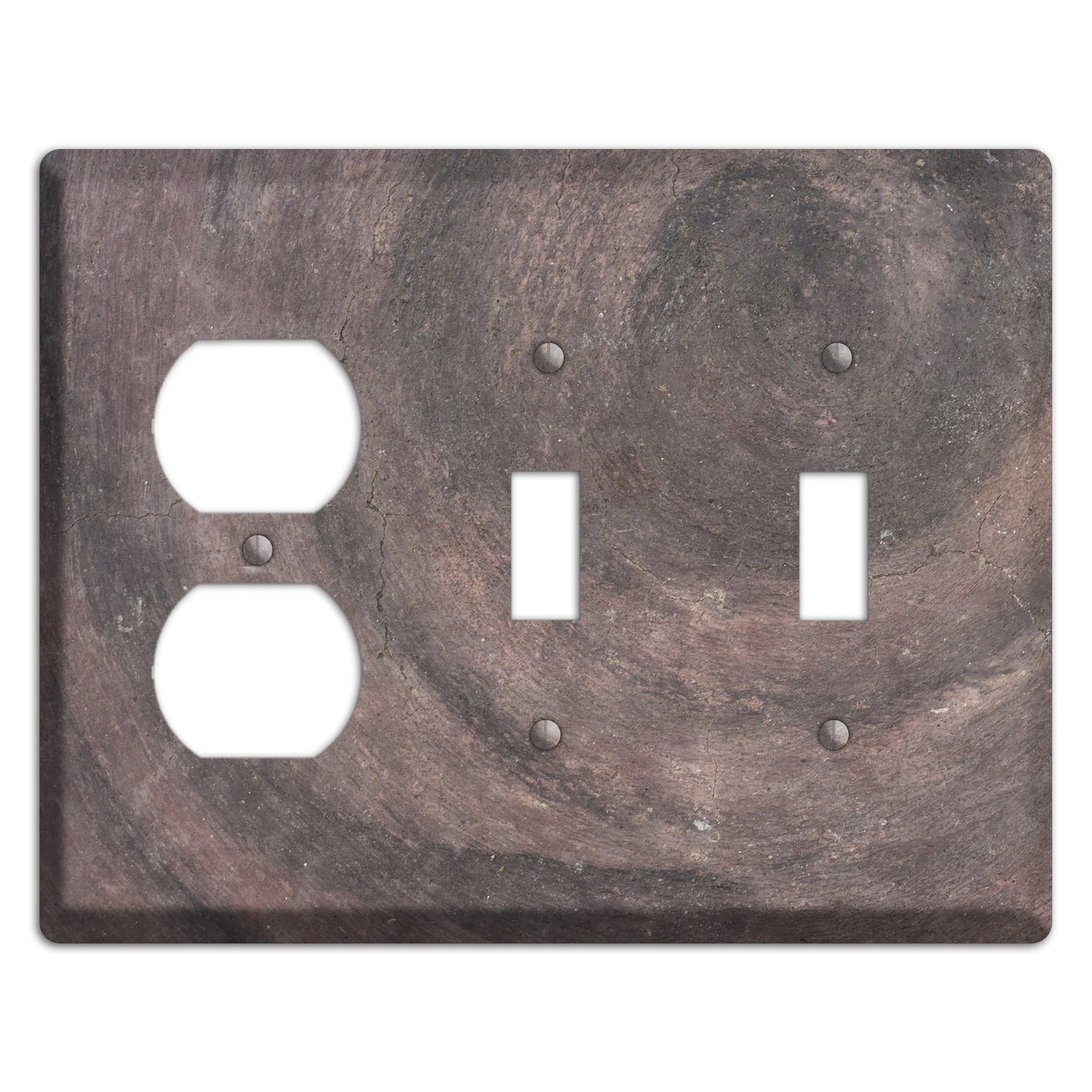 Brown Swirl Concrete Duplex / 2 Toggle Wallplate