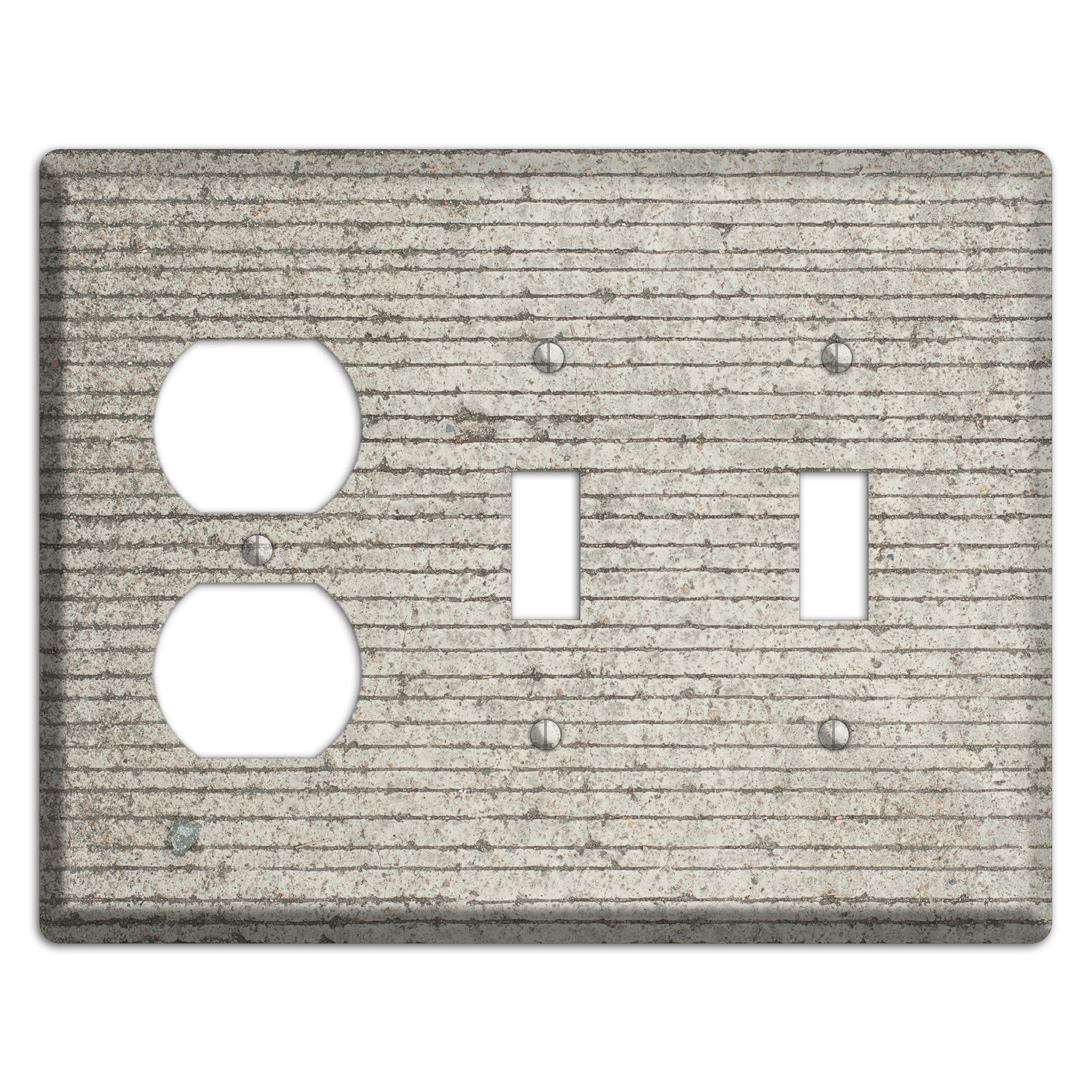 Horizontal Concrete Duplex / 2 Toggle Wallplate