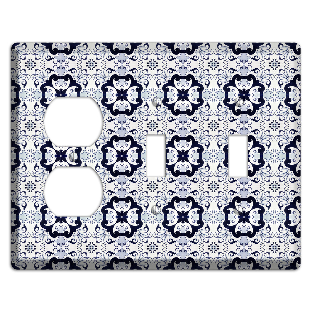 Tavira Tiles 7 Duplex / 2 Toggle Wallplate