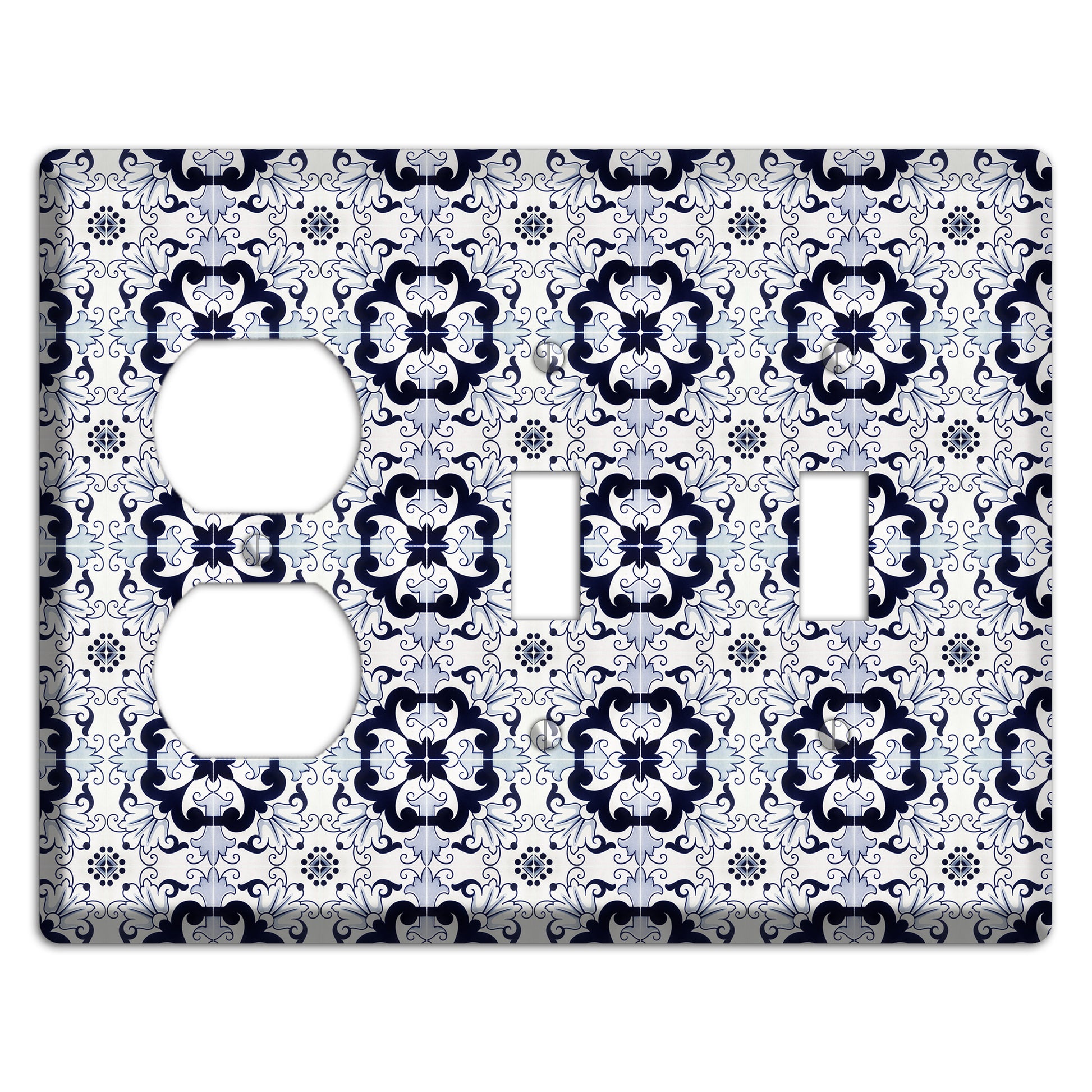 Tavira Tiles 7 Duplex / 2 Toggle Wallplate