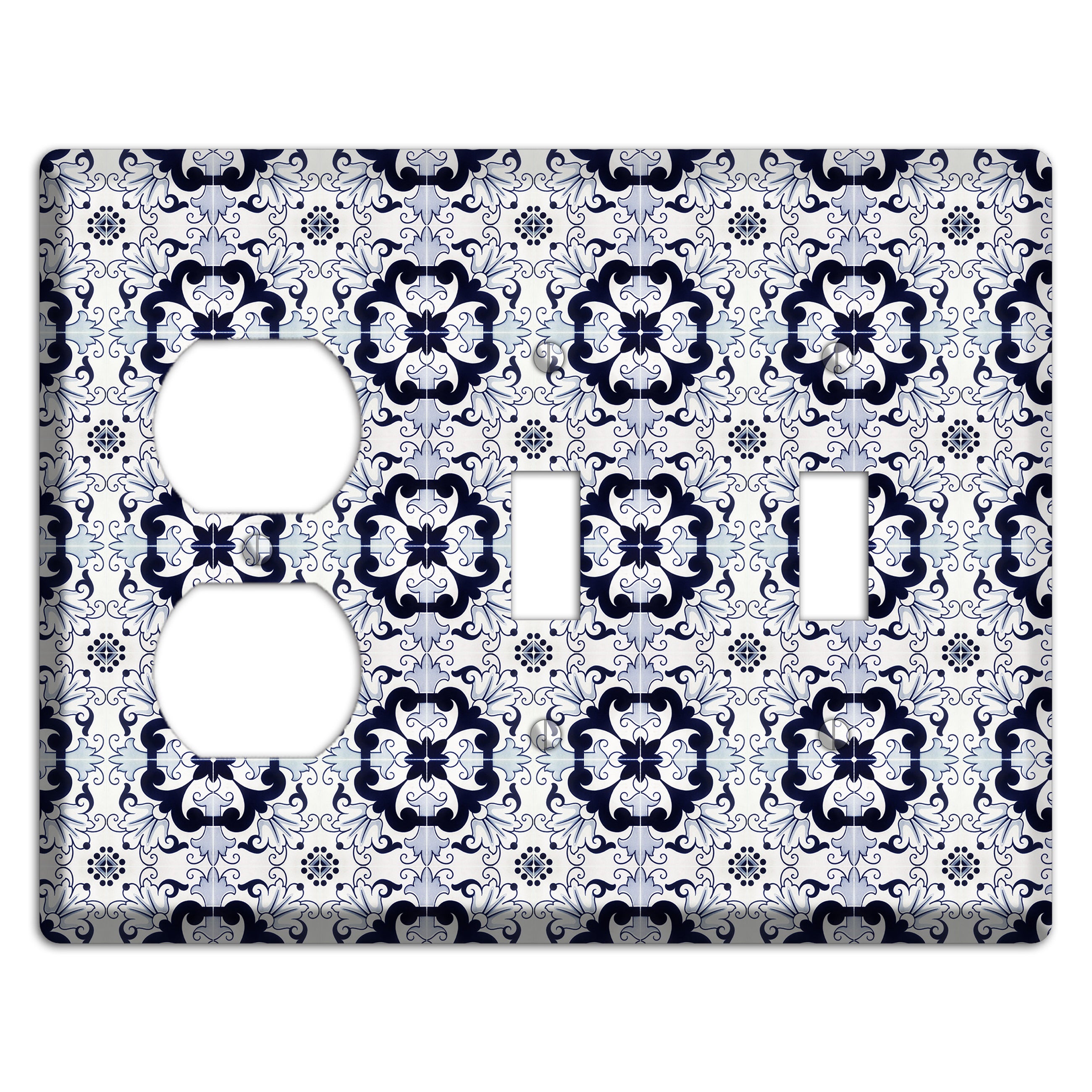 Tavira Tiles 7 Duplex / 2 Toggle Wallplate