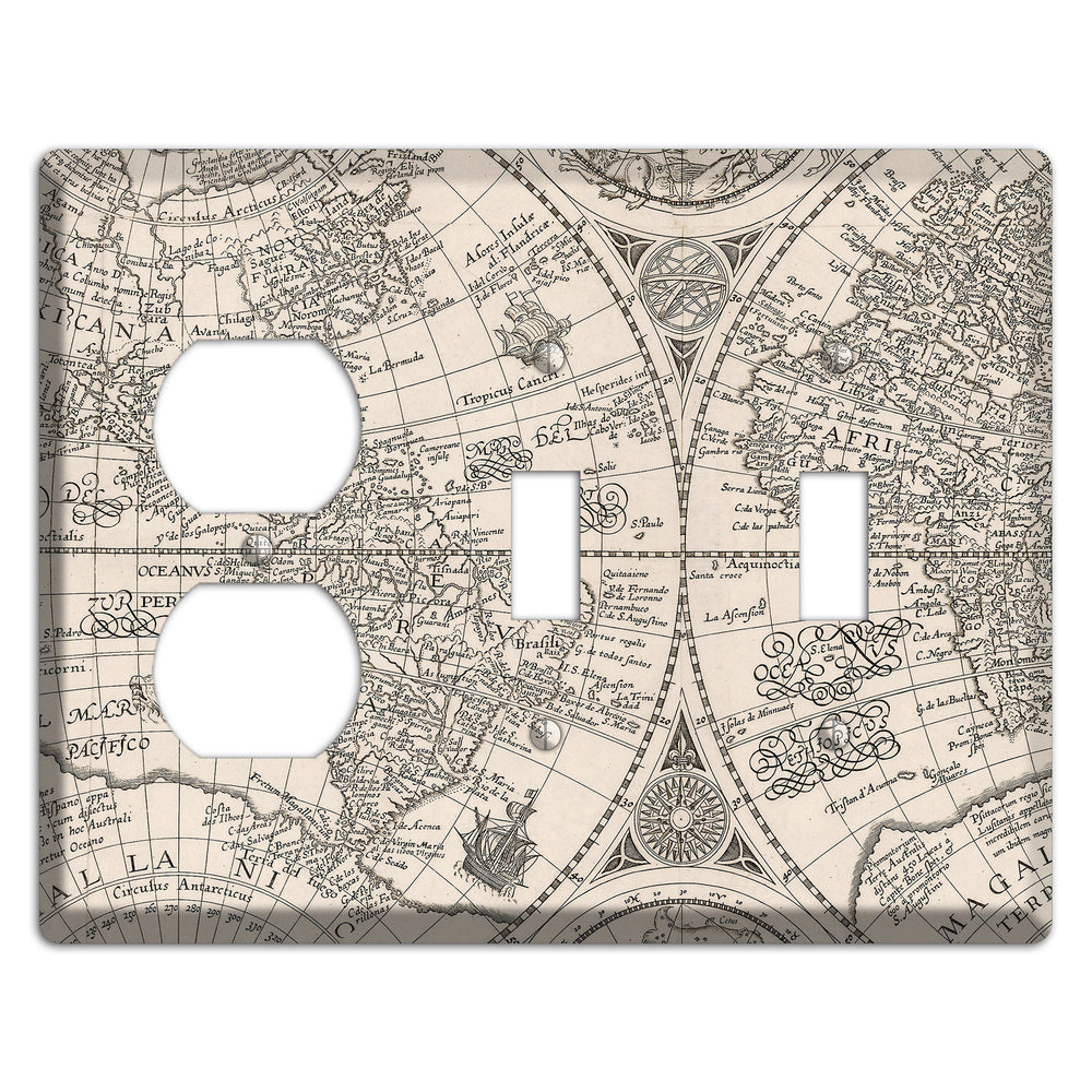 Map of South America Duplex / 2 Toggle Wallplate