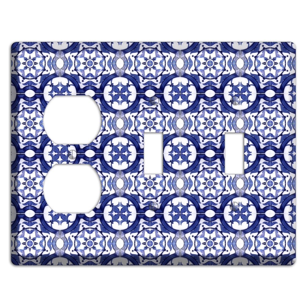 Tavira Tiles 10 Duplex / 2 Toggle Wallplate