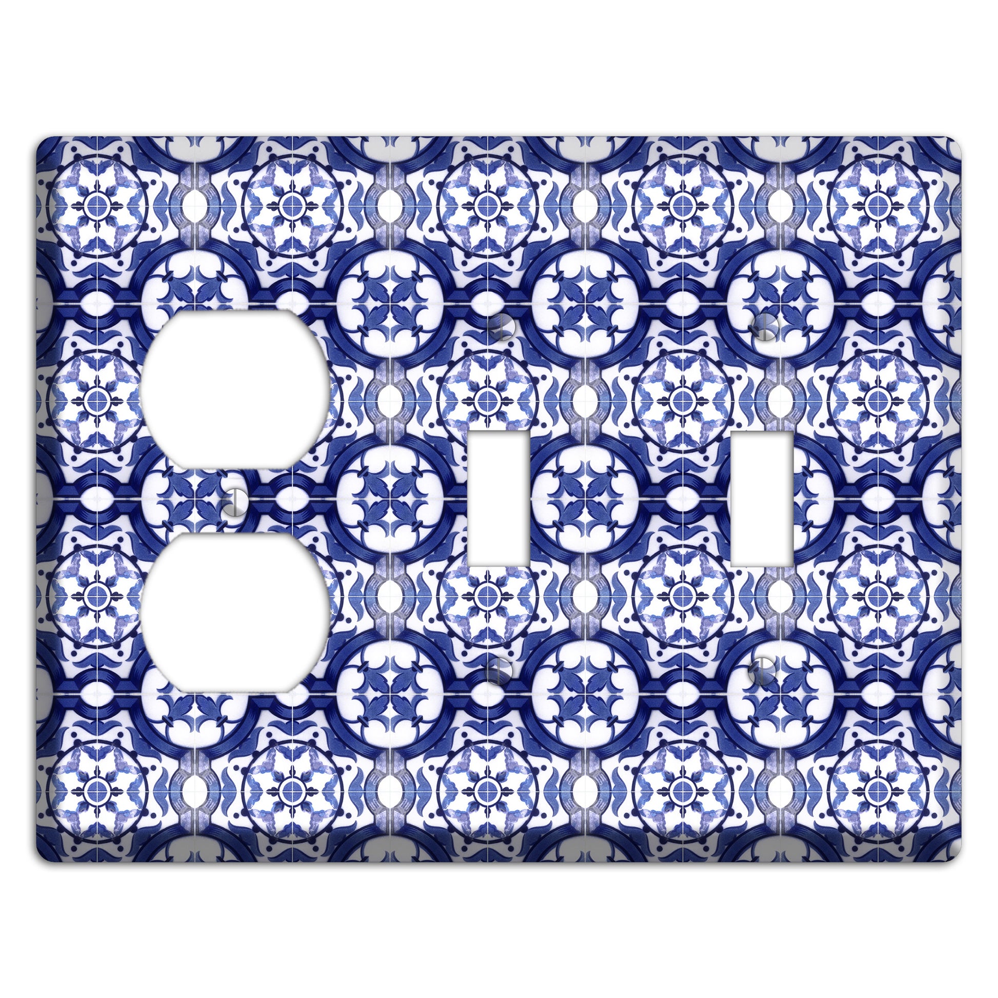 Tavira Tiles 10 Duplex / 2 Toggle Wallplate