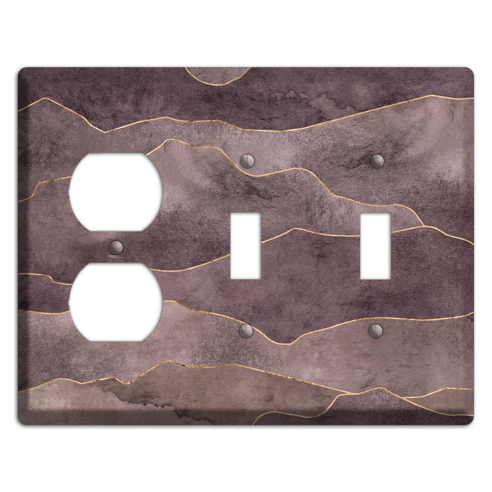 Plum Mountain Range Duplex / 2 Toggle Wallplate