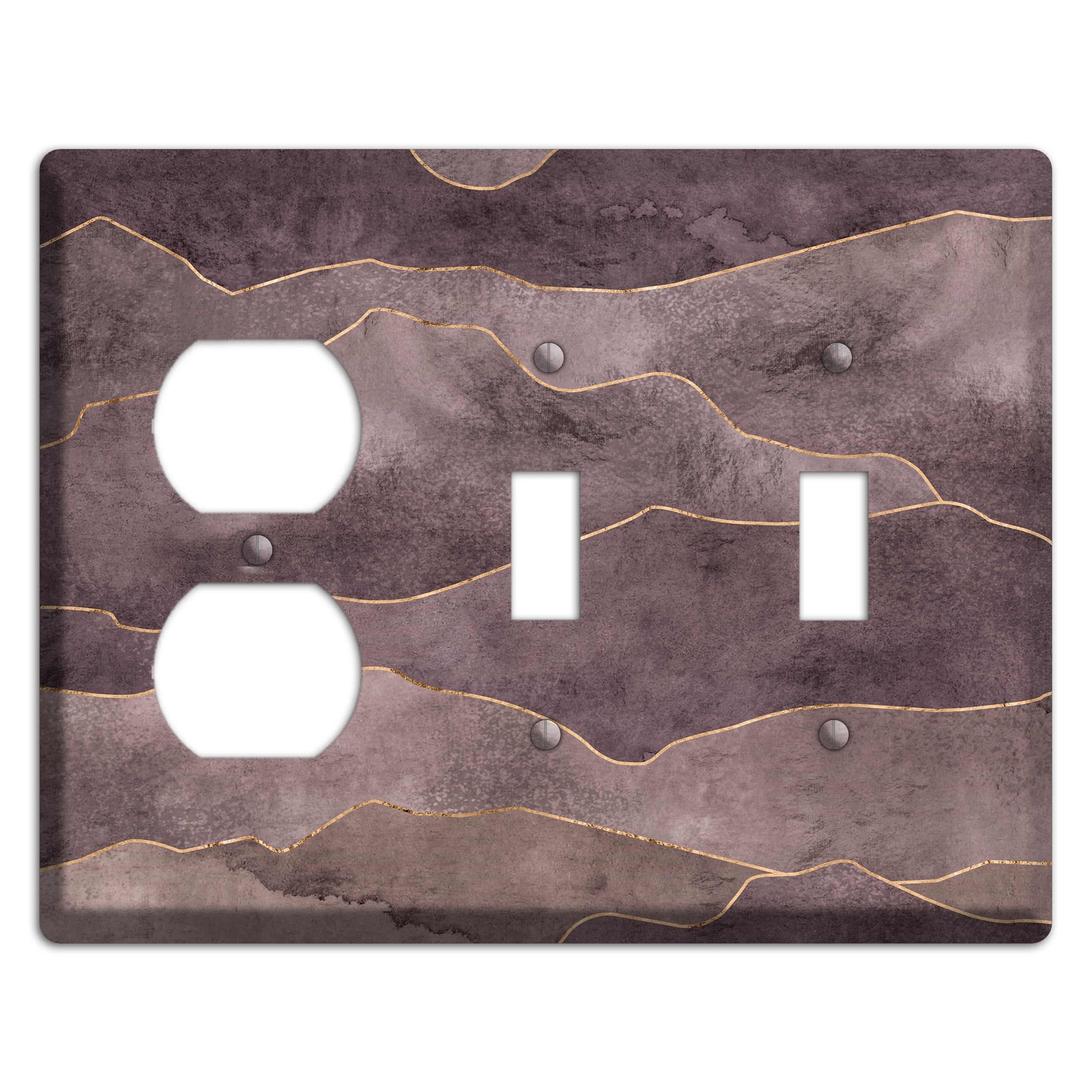 Plum Mountain Range Duplex / 2 Toggle Wallplate