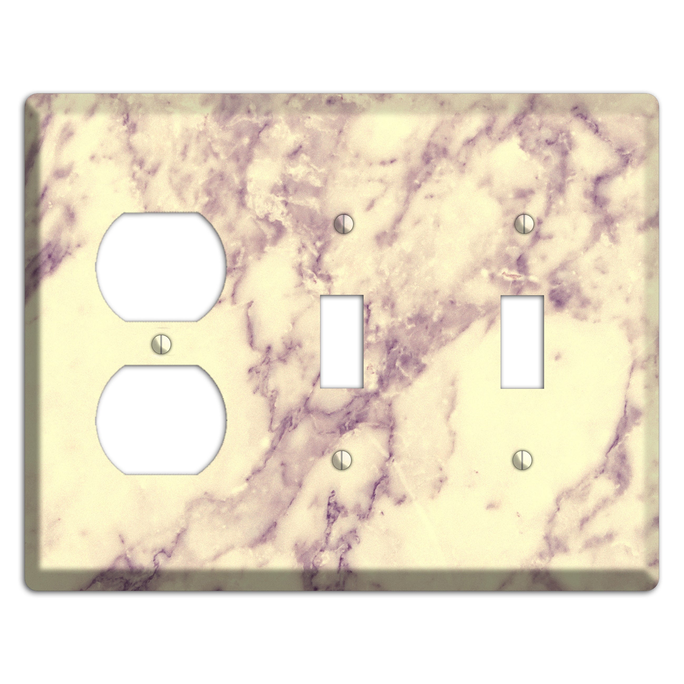 Champagne Marble Duplex / 2 Toggle Wallplate