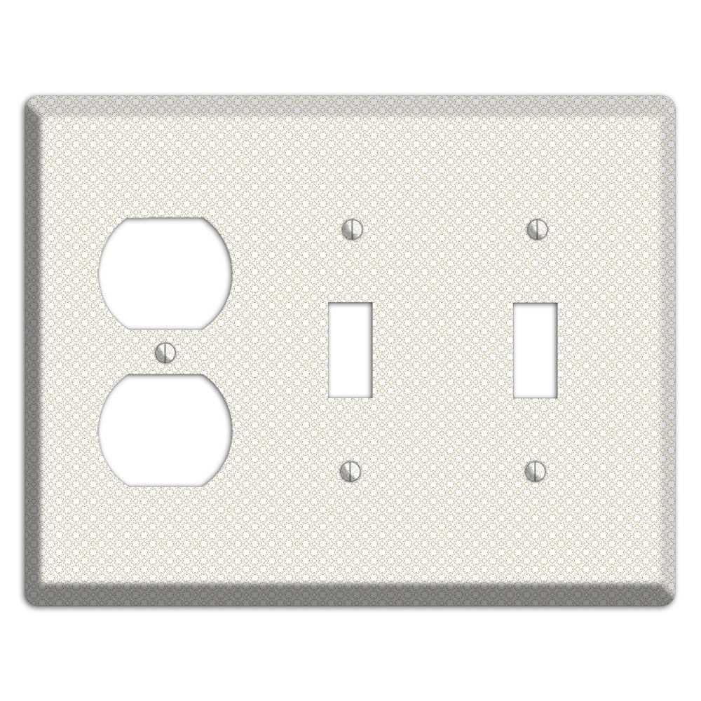 Off White Geometric Duplex / 2 Toggle Wallplate