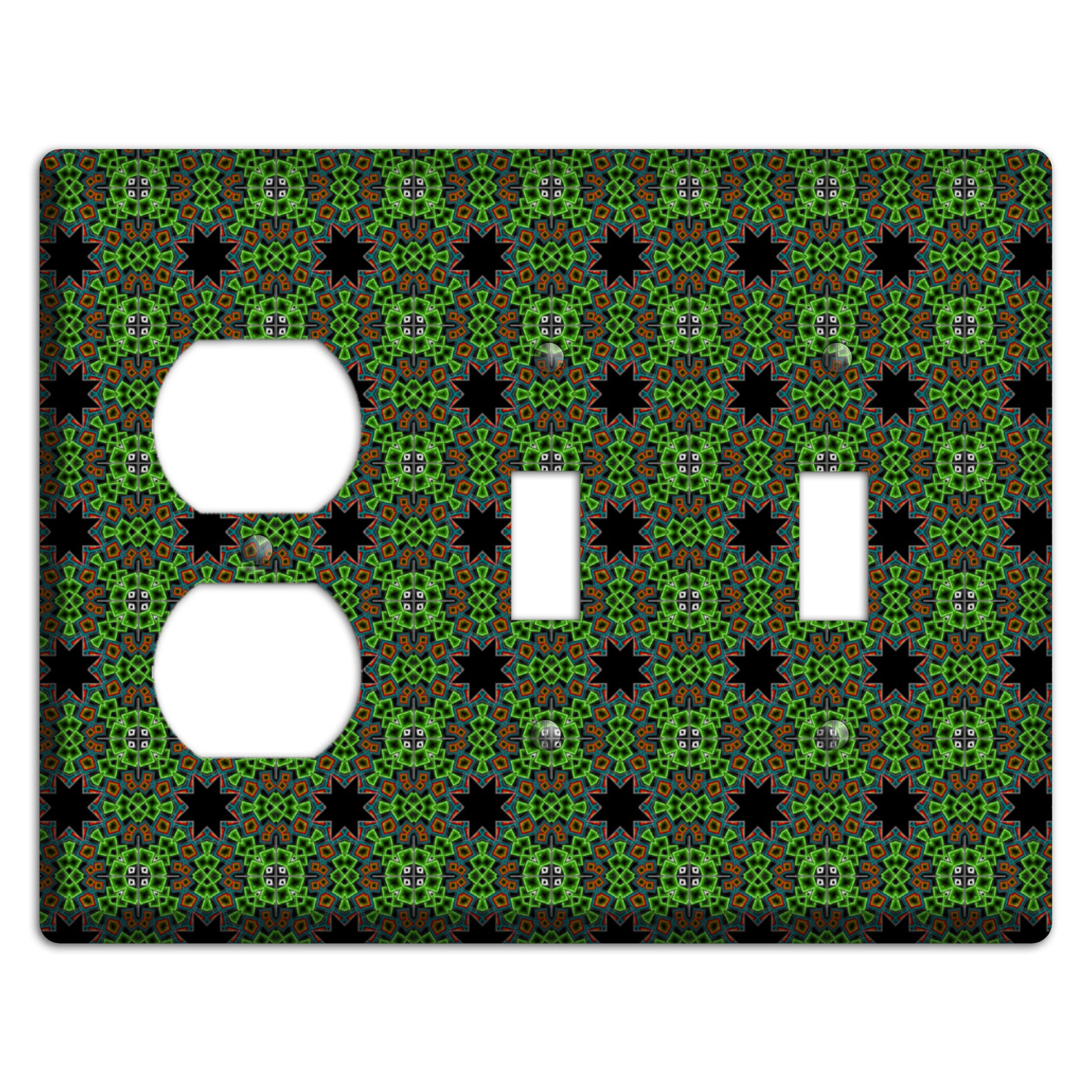 Green Foulard 2 Duplex / 2 Toggle Wallplate