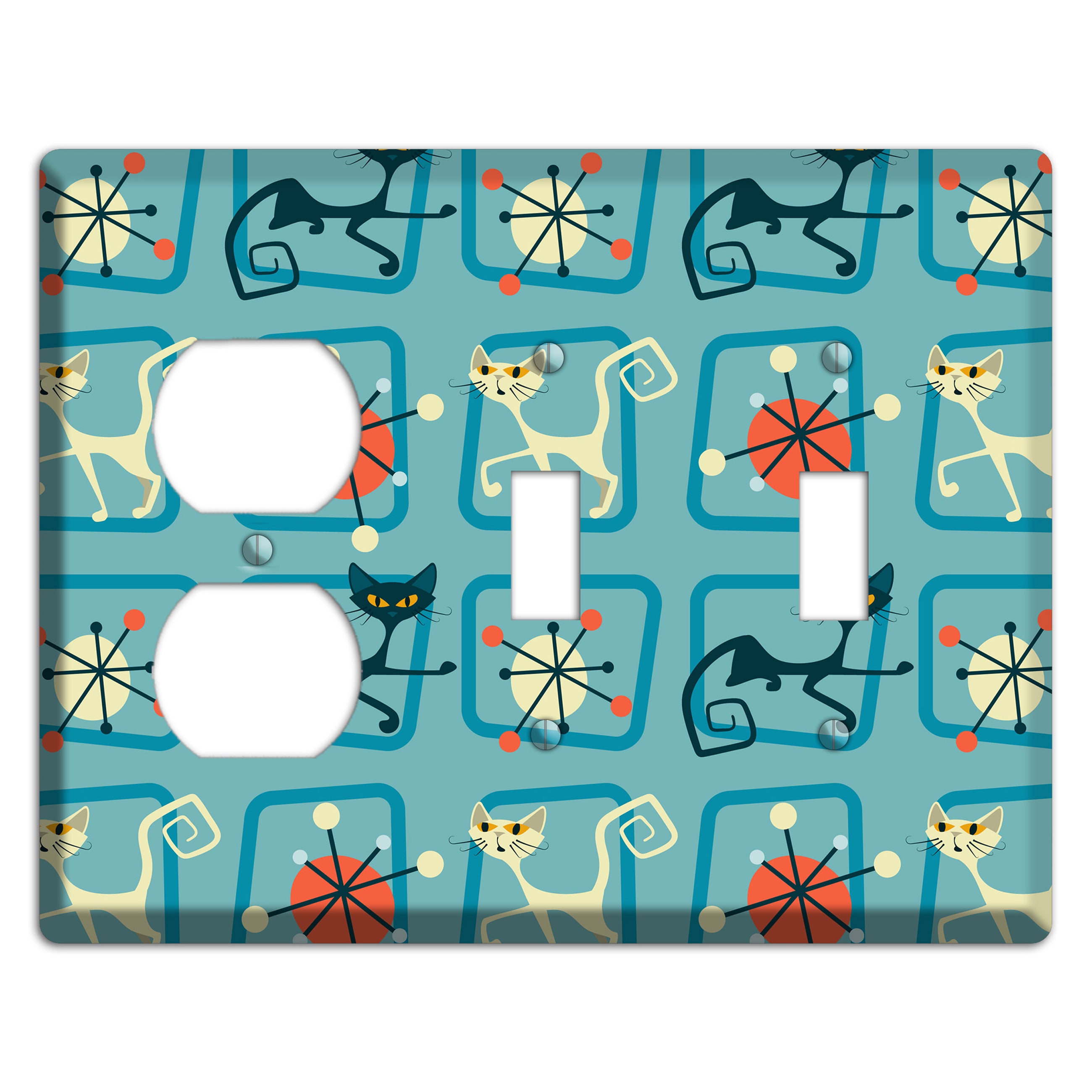 Relaxing Kitties Duplex / 2 Toggle Wallplate