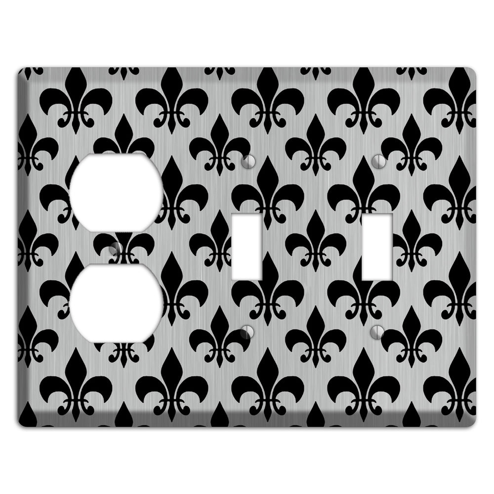 Fleur de Lis Stainless Steel Duplex / 2 Toggle Wallplate