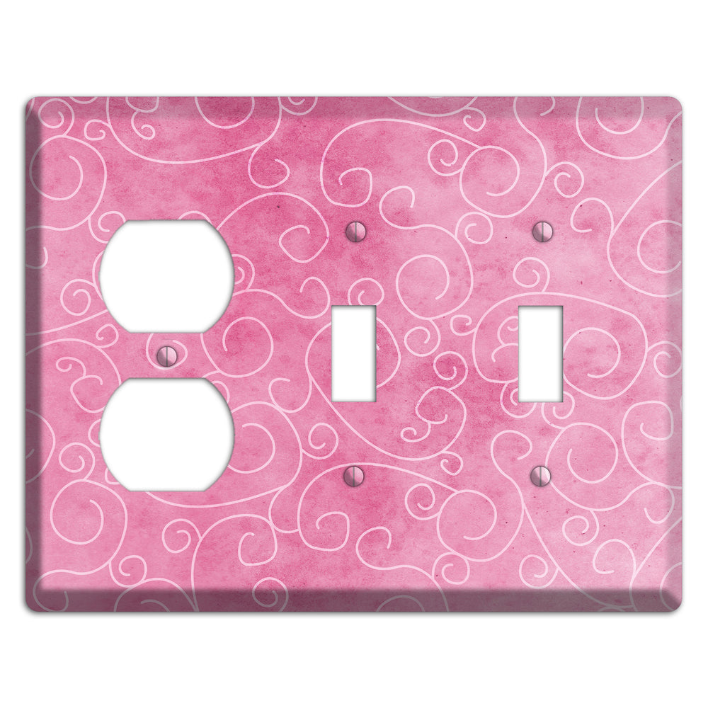 Kobi Pink Texture Duplex / 2 Toggle Wallplate
