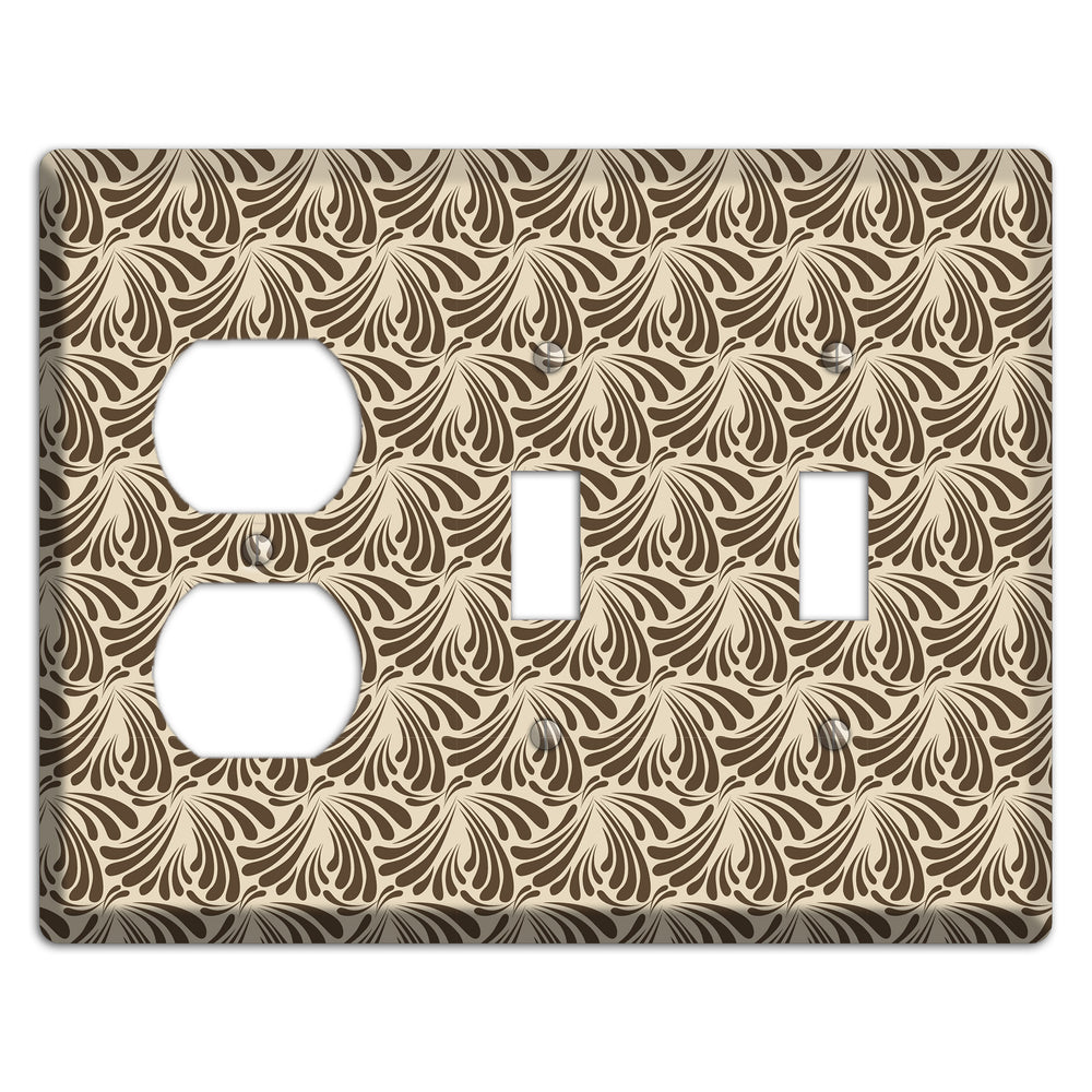 Nouveau Tear Drop Duplex / 2 Toggle Wallplate