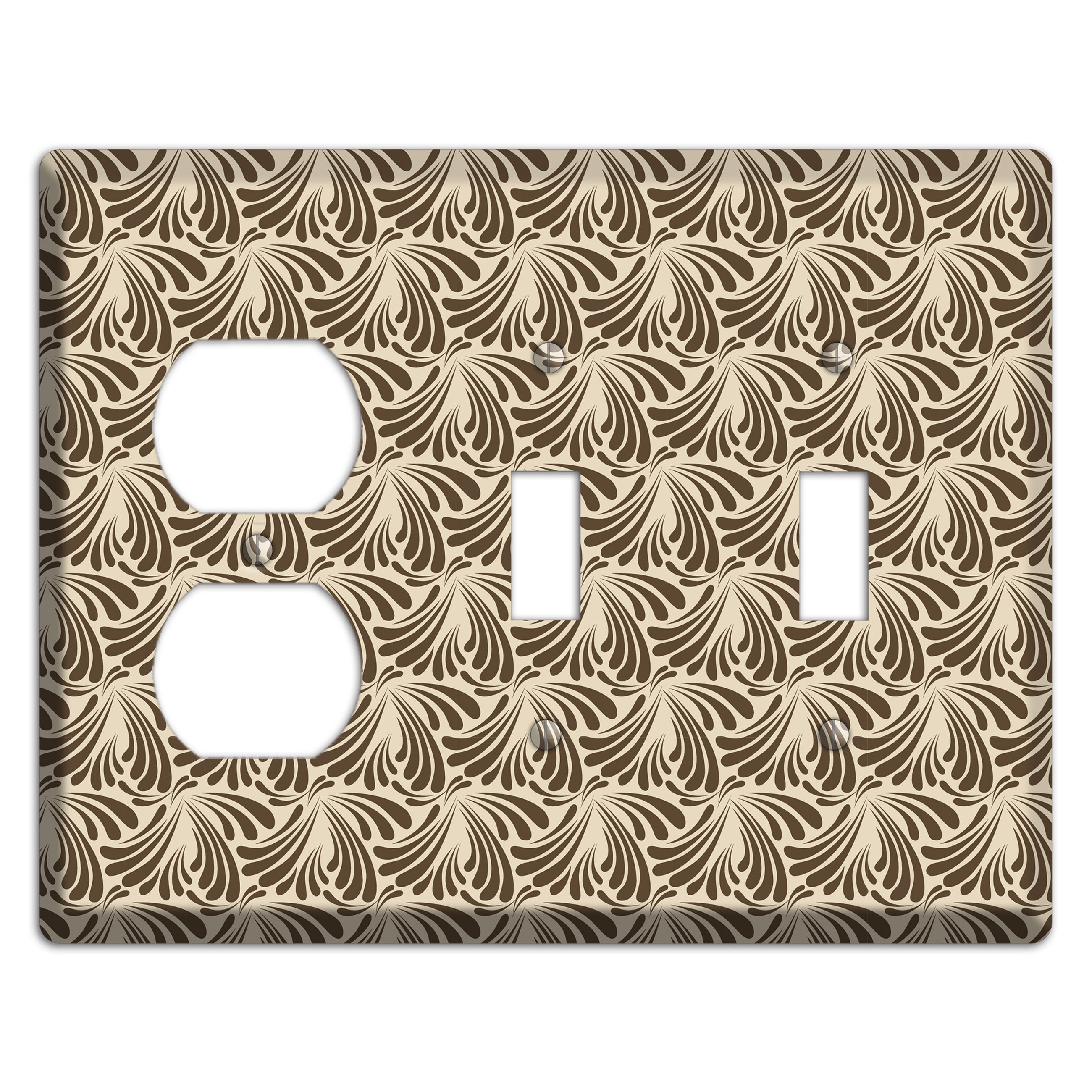 Nouveau Tear Drop Duplex / 2 Toggle Wallplate