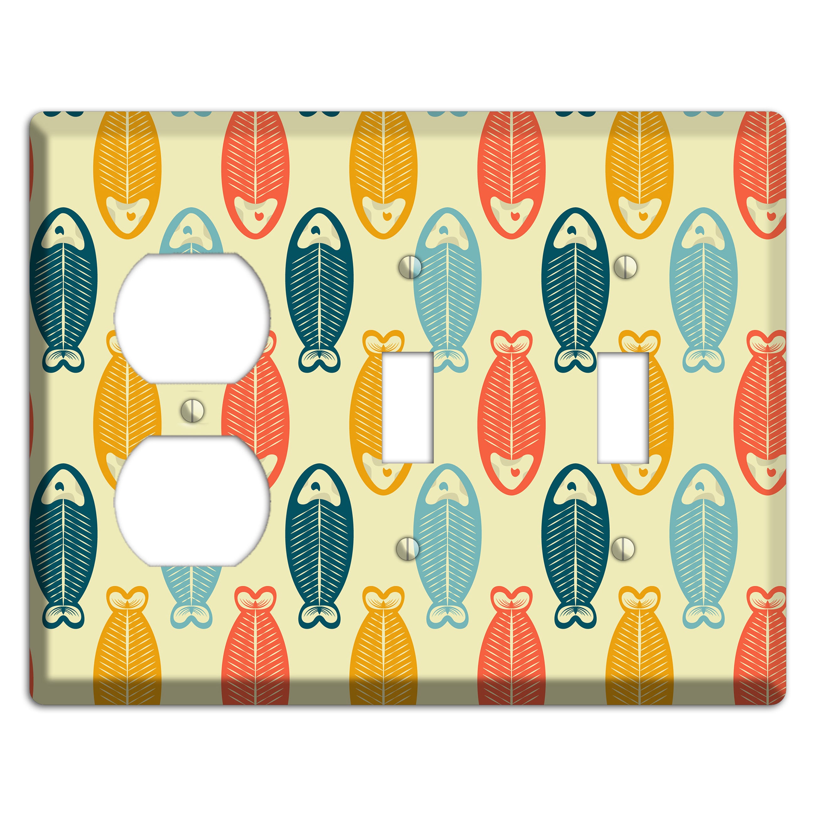 Fish Duplex / 2 Toggle Wallplate