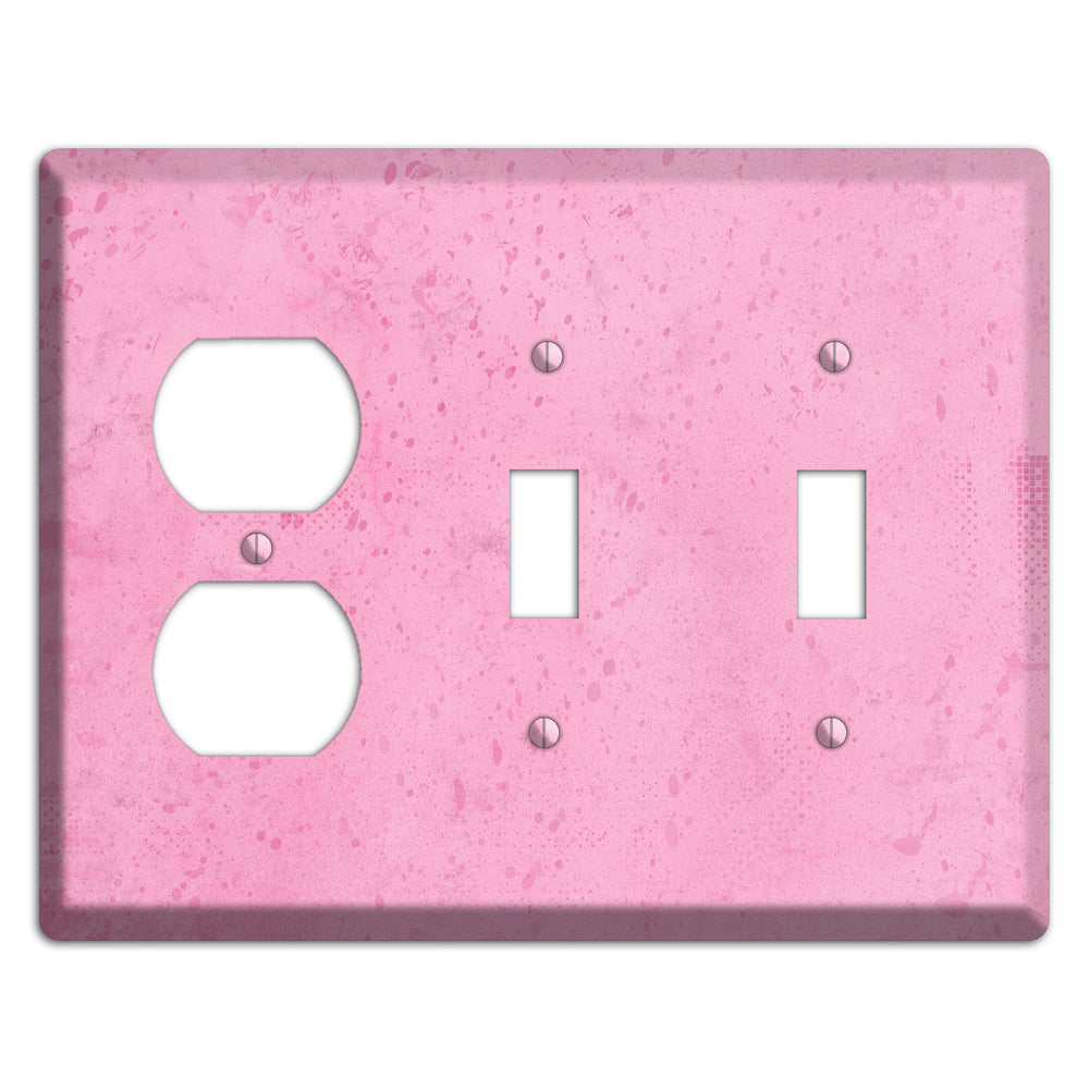 Illusion Pink Texture Duplex / 2 Toggle Wallplate