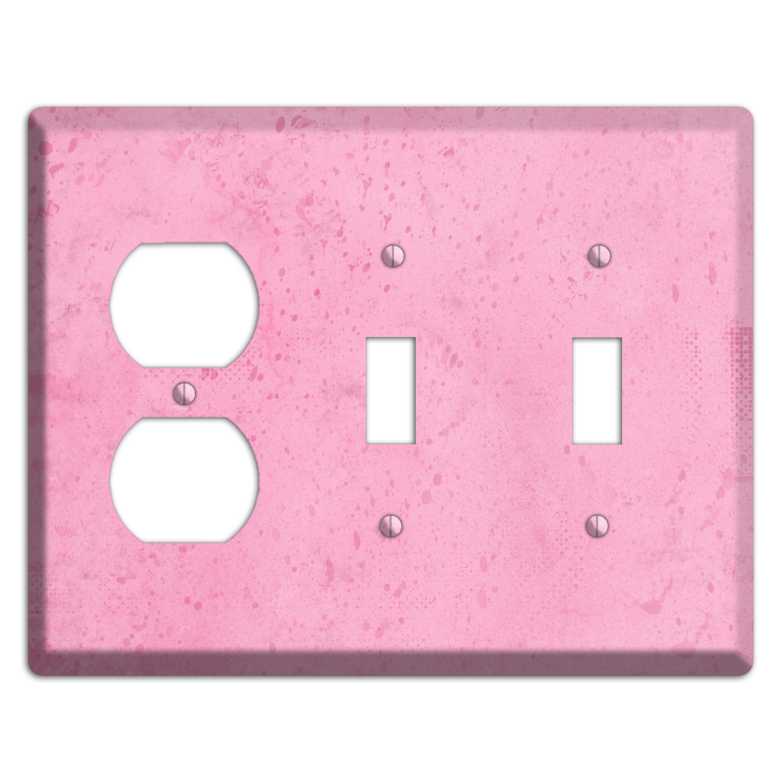 Illusion Pink Texture Duplex / 2 Toggle Wallplate