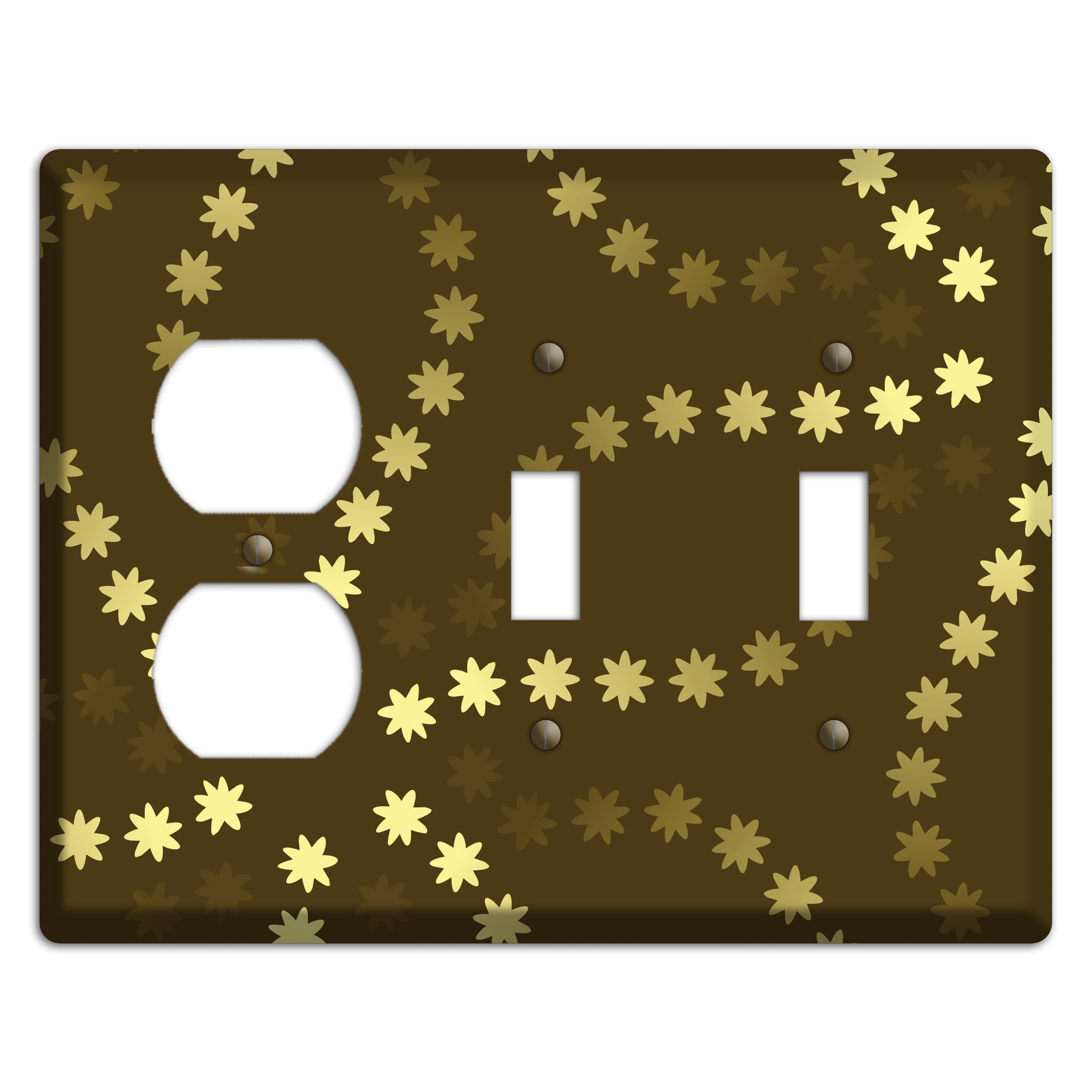 Multi Olive Constellation Duplex / 2 Toggle Wallplate