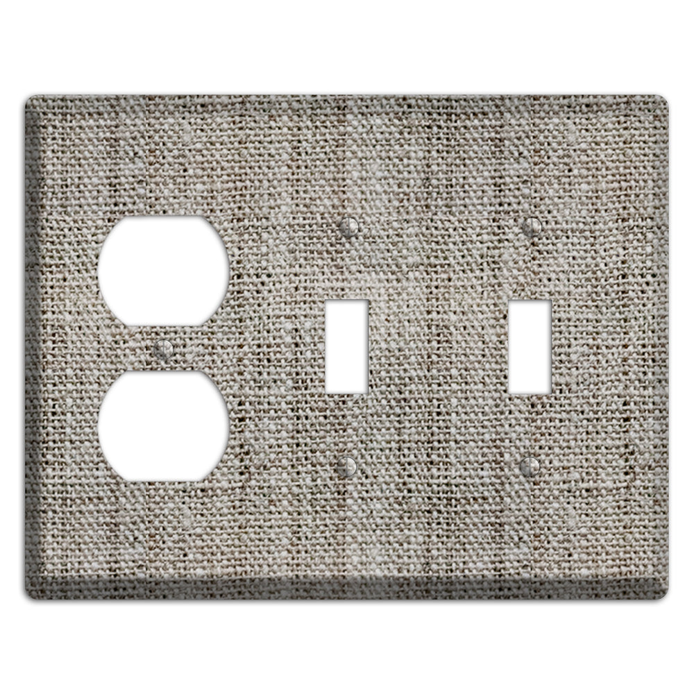 Zorba Burlap Duplex / 2 Toggle Wallplate