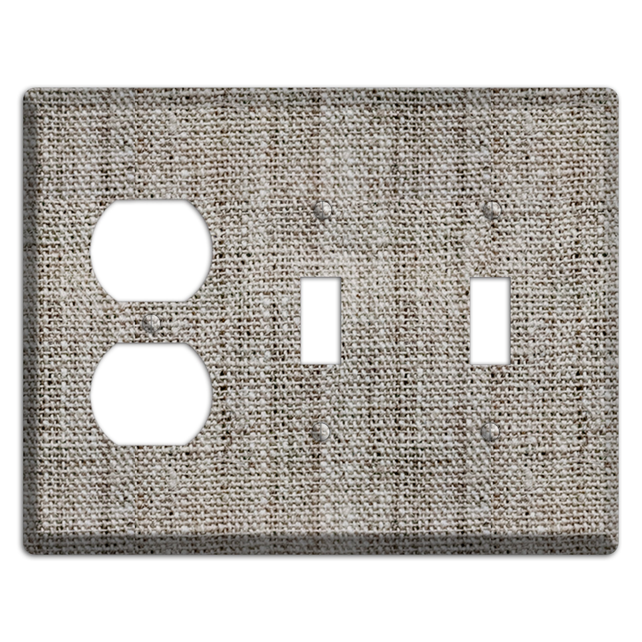 Zorba Burlap Duplex / 2 Toggle Wallplate