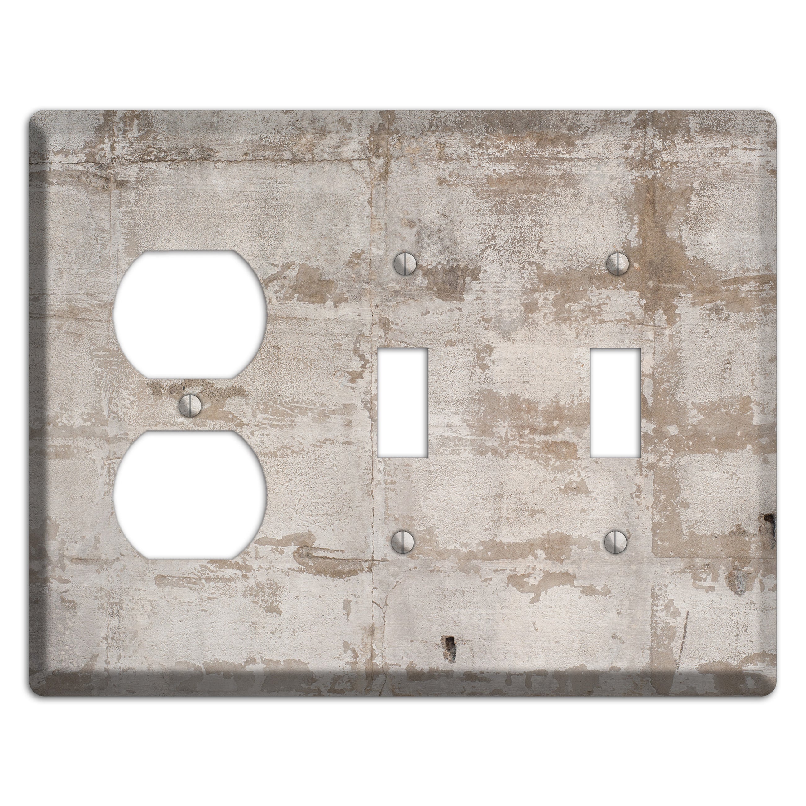Old Concrete 3 Duplex / 2 Toggle Wallplate