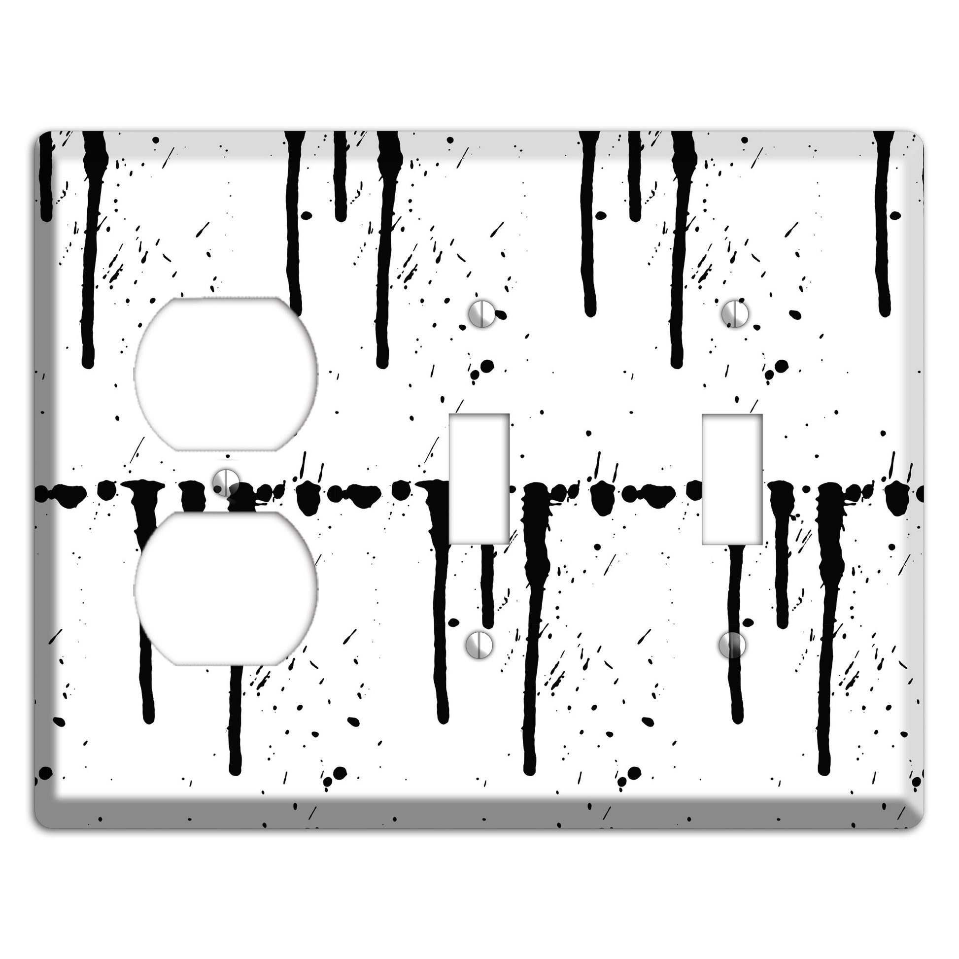 Ink Drips 2 Duplex / 2 Toggle Wallplate