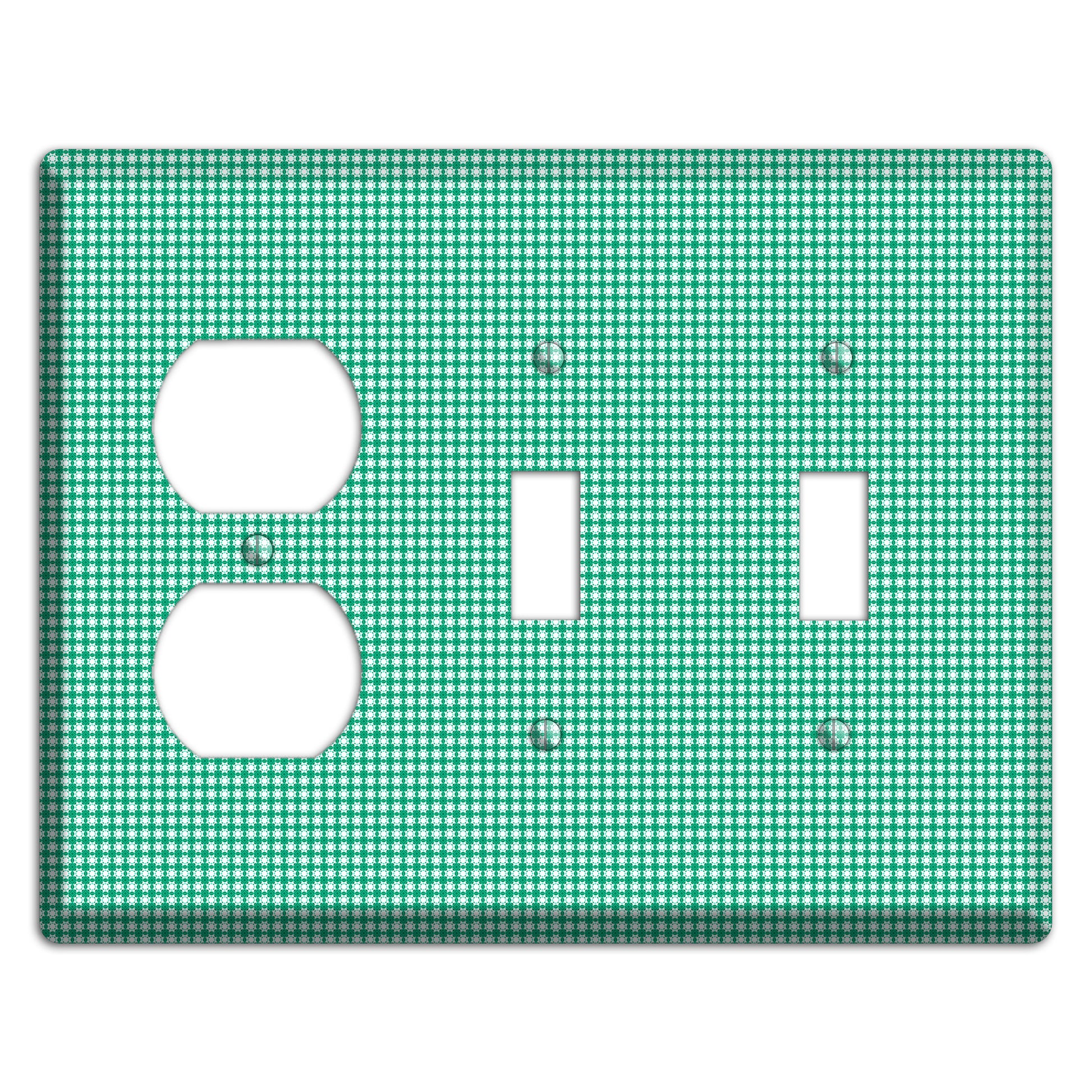 Jade Multi Tiled Geometric Duplex / 2 Toggle Wallplate