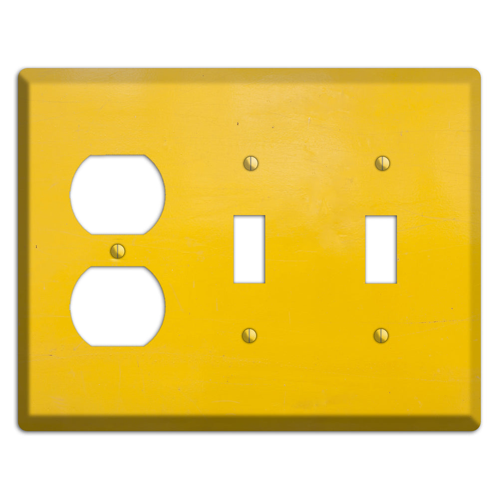 Bright Yellow Concrete Duplex / 2 Toggle Wallplate