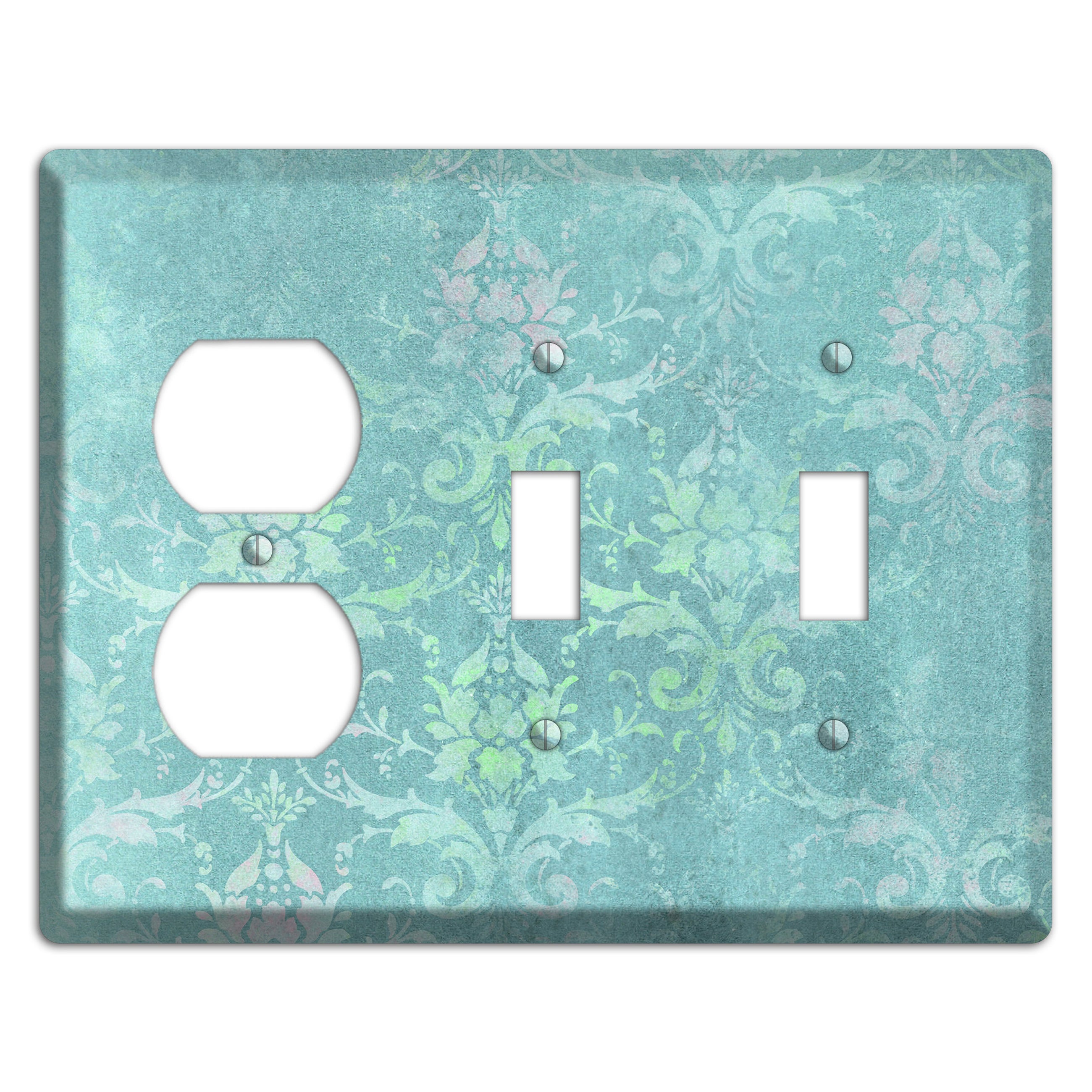 Logan Whimsical Damask Duplex / 2 Toggle Wallplate