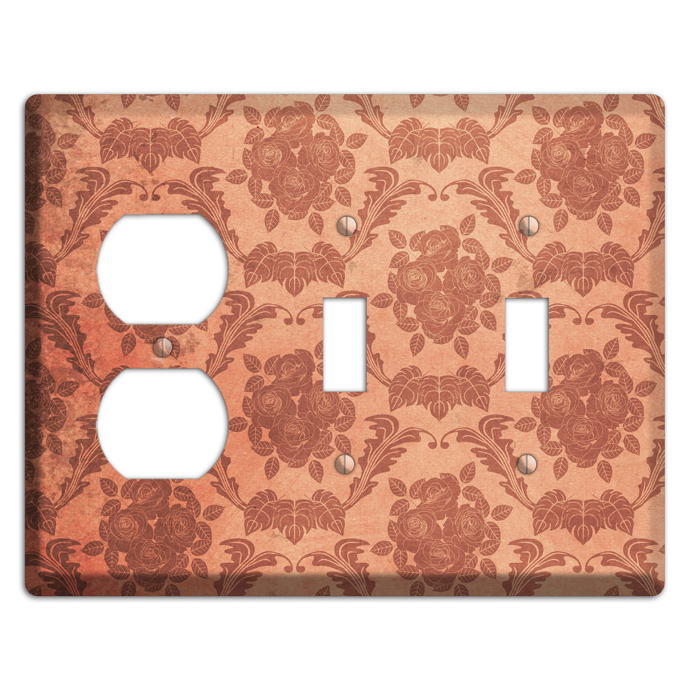 Contessa Vintage Rose Damask Duplex / 2 Toggle Wallplate
