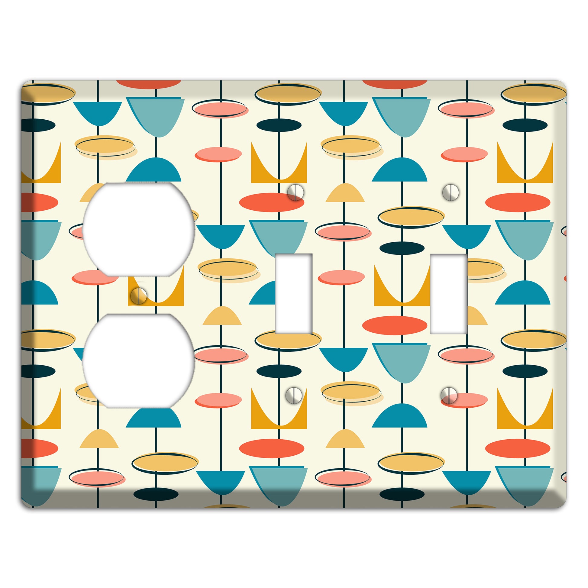 Retro Shapes Duplex / 2 Toggle Wallplate