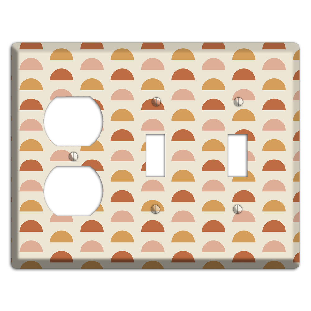Peachy Half Moons Duplex / 2 Toggle Wallplate