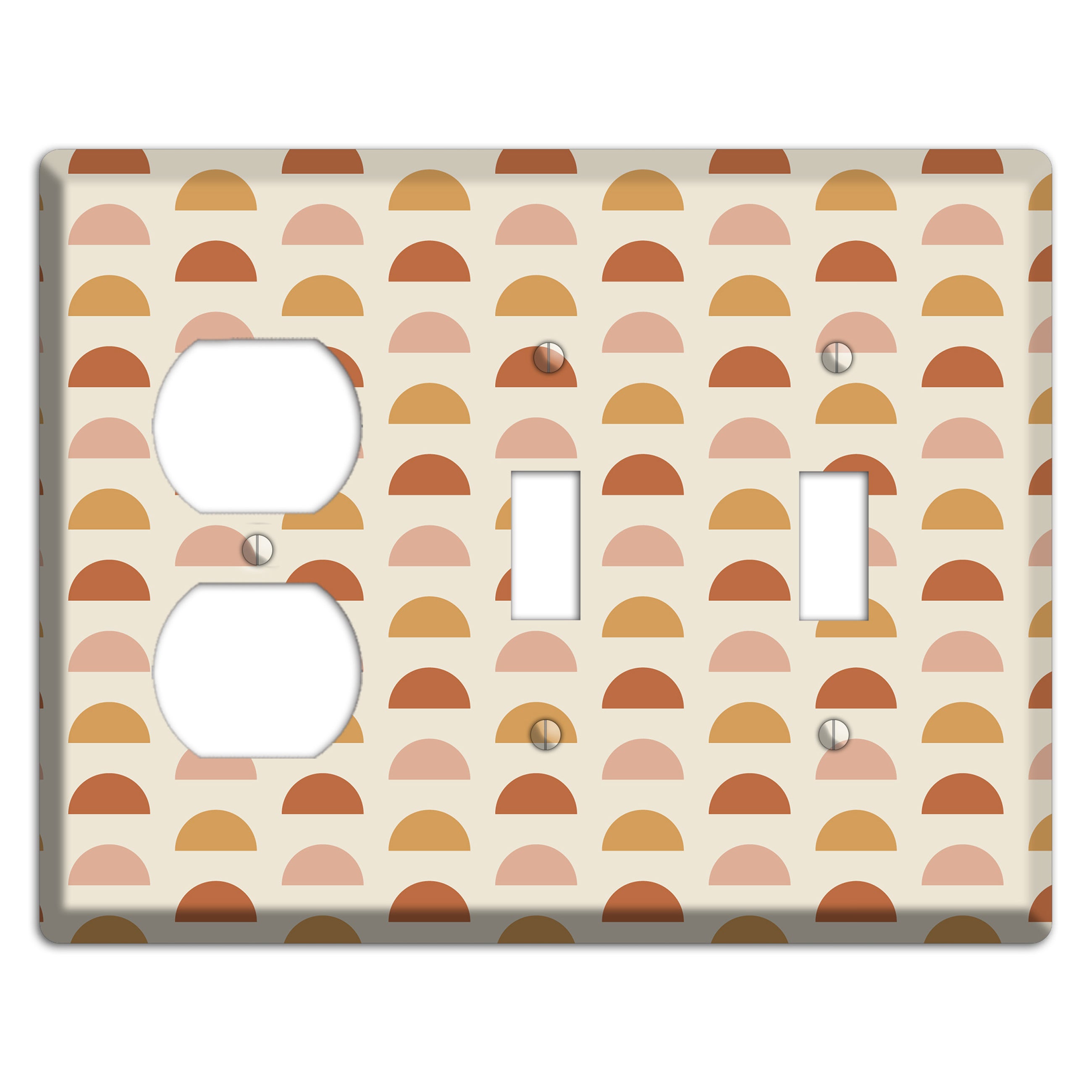 Peachy Half Moons Duplex / 2 Toggle Wallplate
