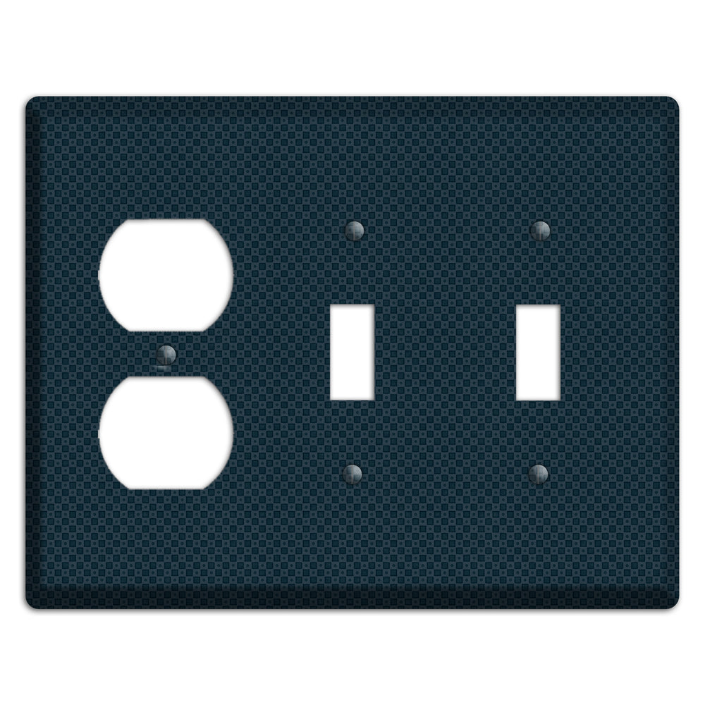 Navy Dots and Check Duplex / 2 Toggle Wallplate
