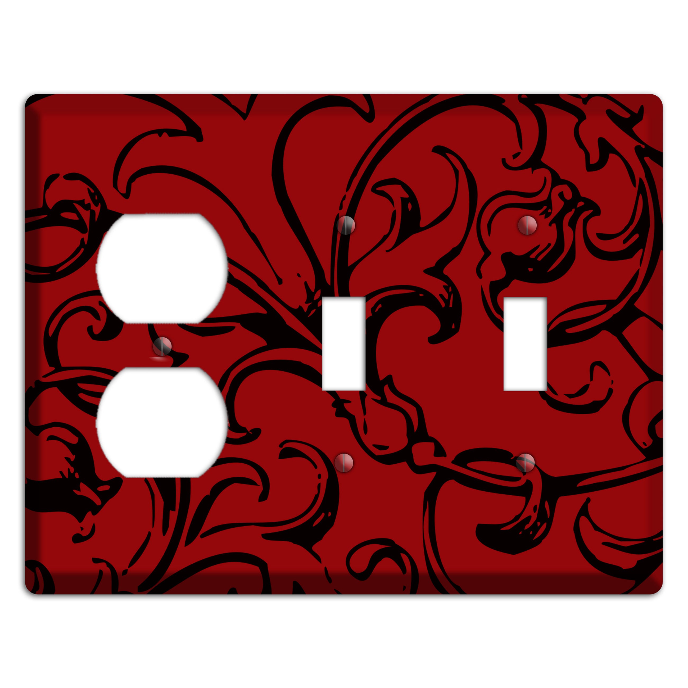 Victorian Red Duplex / 2 Toggle Wallplate