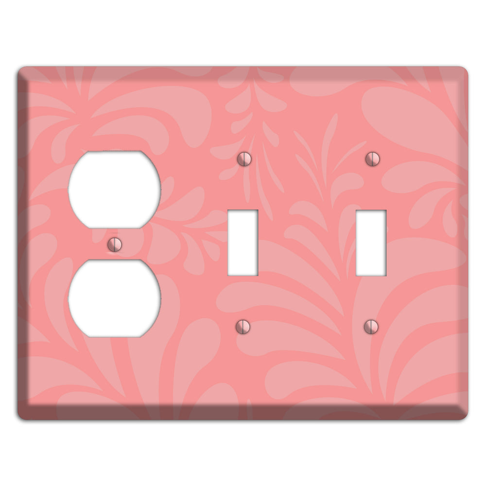 Pink Herati Duplex / 2 Toggle Wallplate