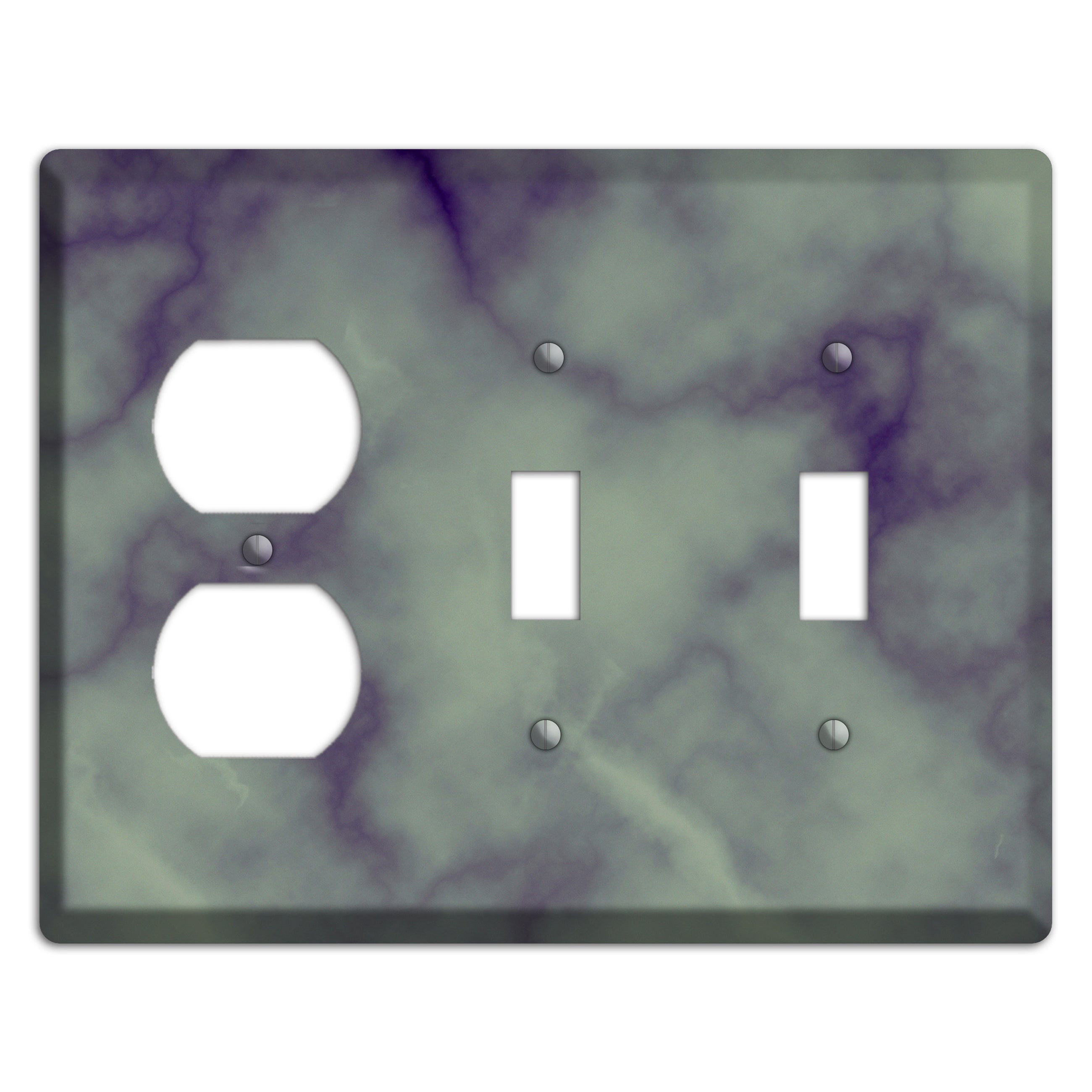 Mid Gray Marble Duplex / 2 Toggle Wallplate