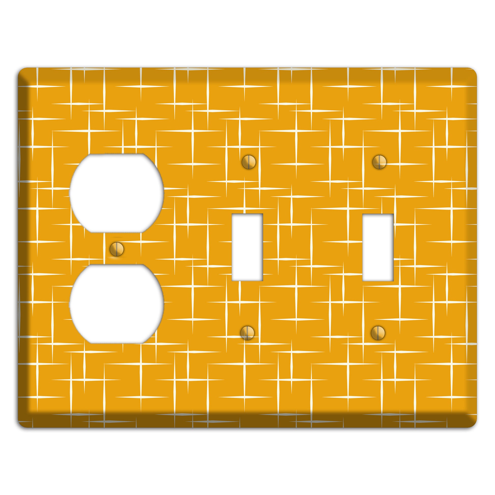 Orange Atomic Duplex / 2 Toggle Wallplate