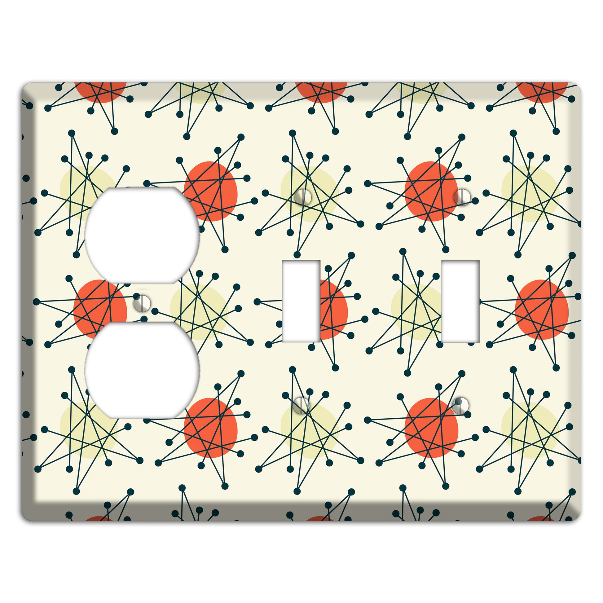 Atomic Star Burst Duplex / 2 Toggle Wallplate
