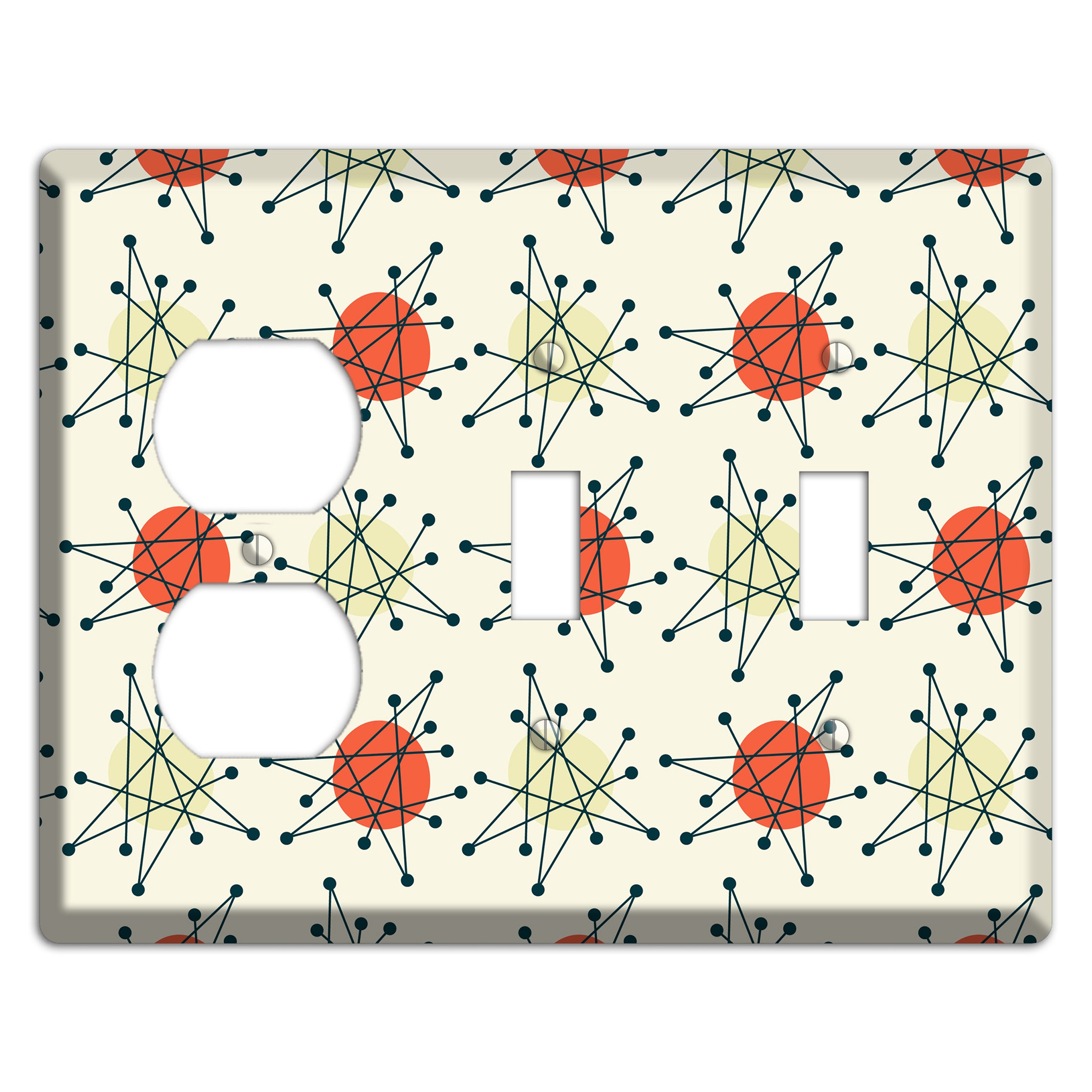 Atomic Star Burst Duplex / 2 Toggle Wallplate