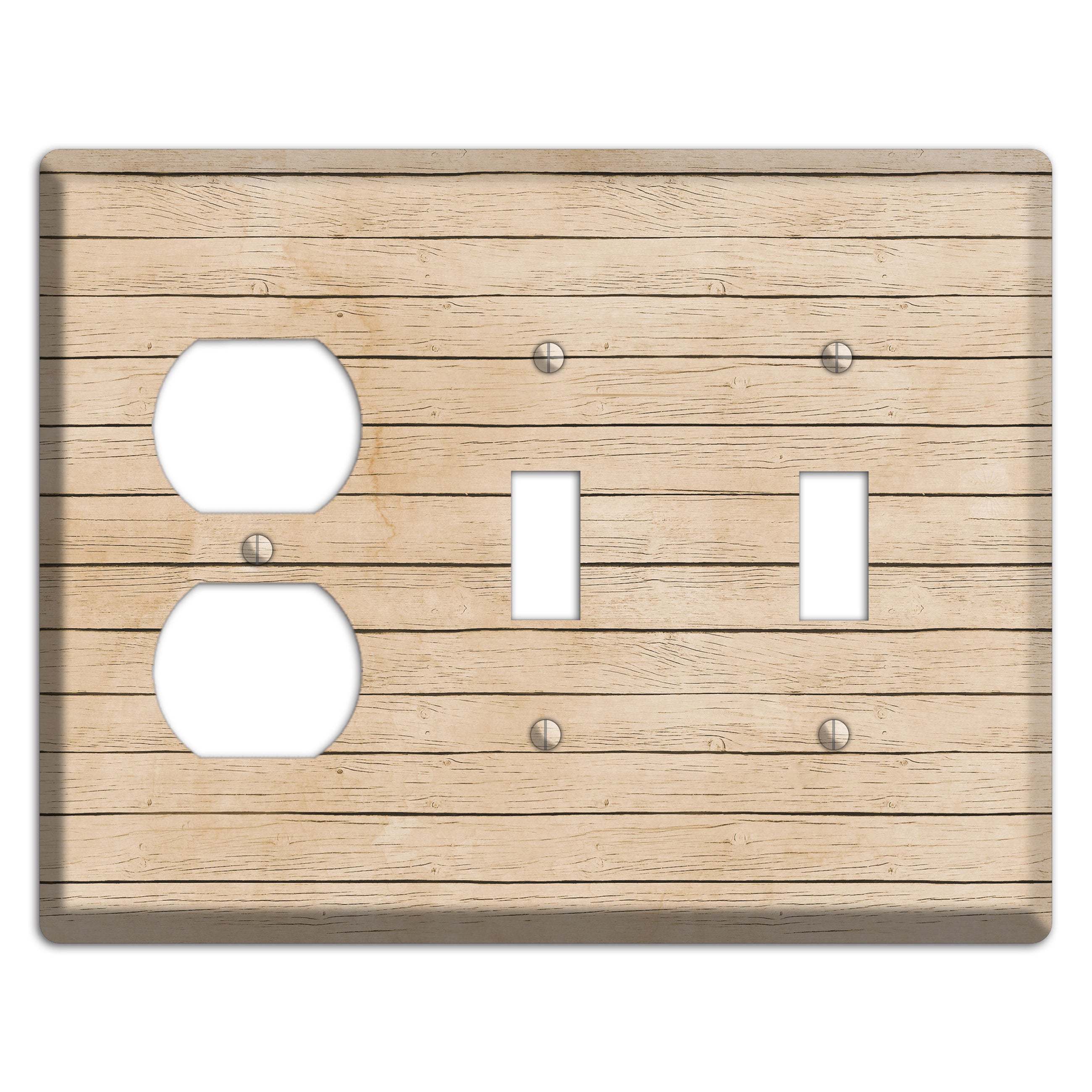 Akaroa Neutral Texture Duplex / 2 Toggle Wallplate